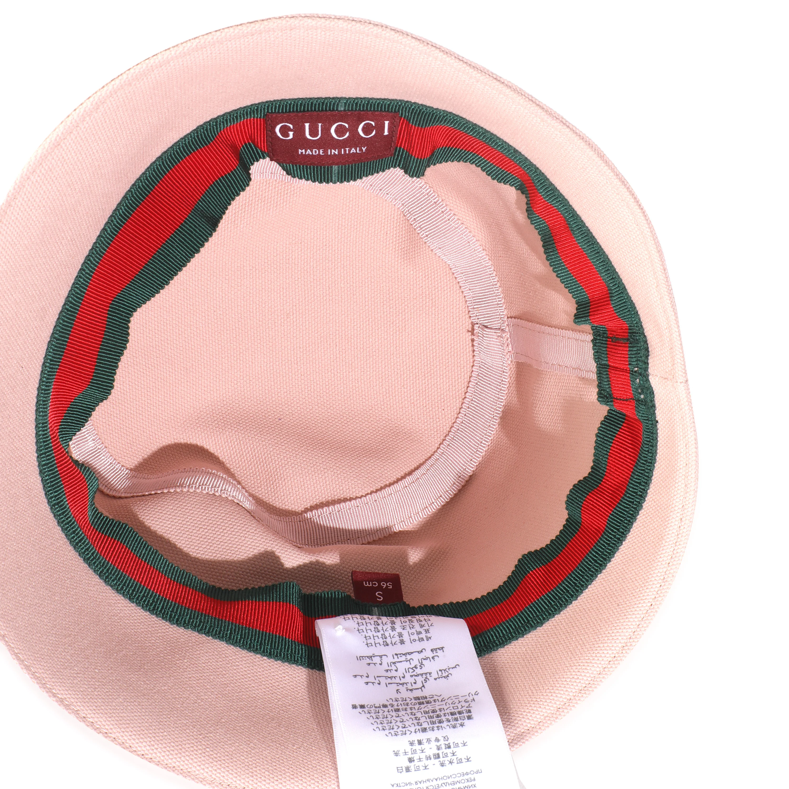 Pink Cotton Gold Logo Bucket Hat - Image 3