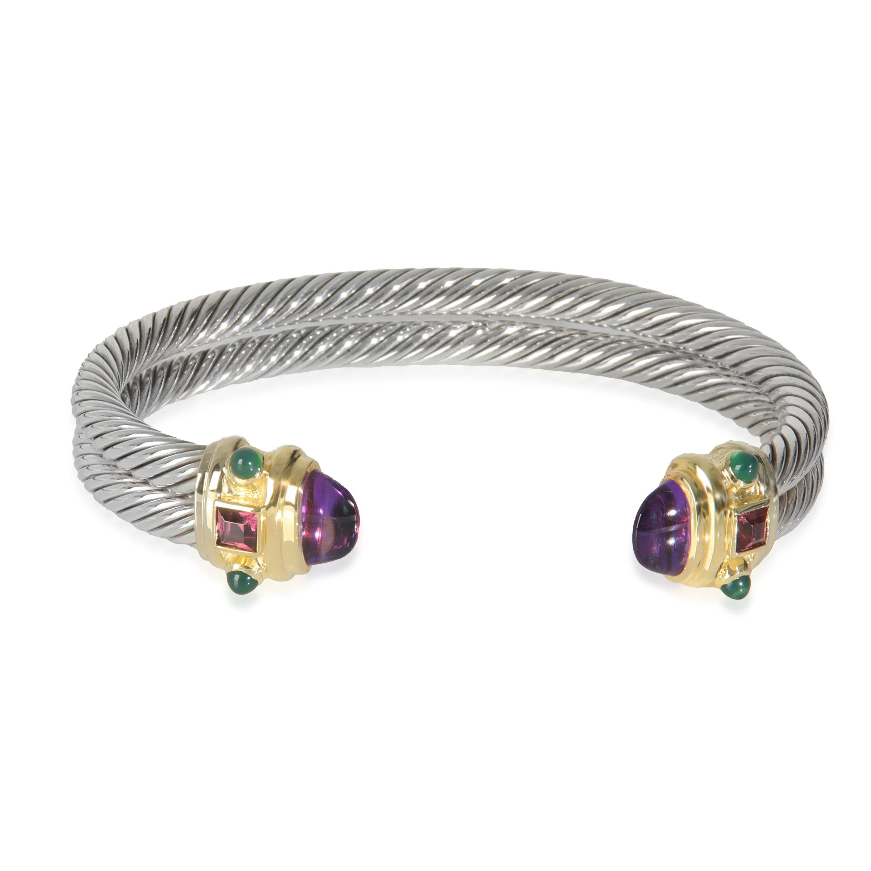 Yellow Gold & Sterling Silver Amethyst and Tourmaline Renaissance D