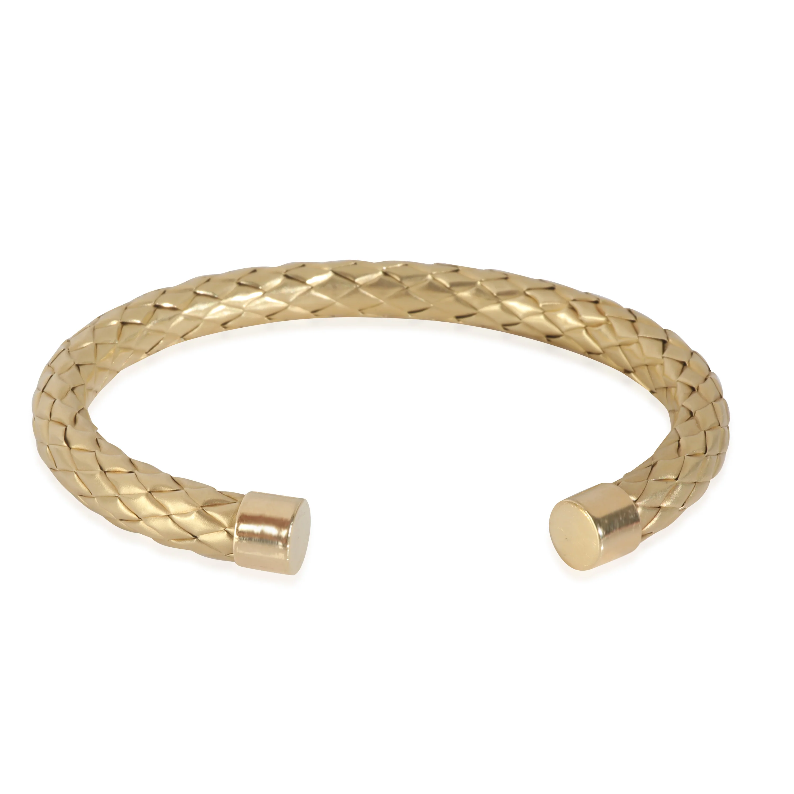Yellow Gold  Satin Finish Woven Cuff Bracelet