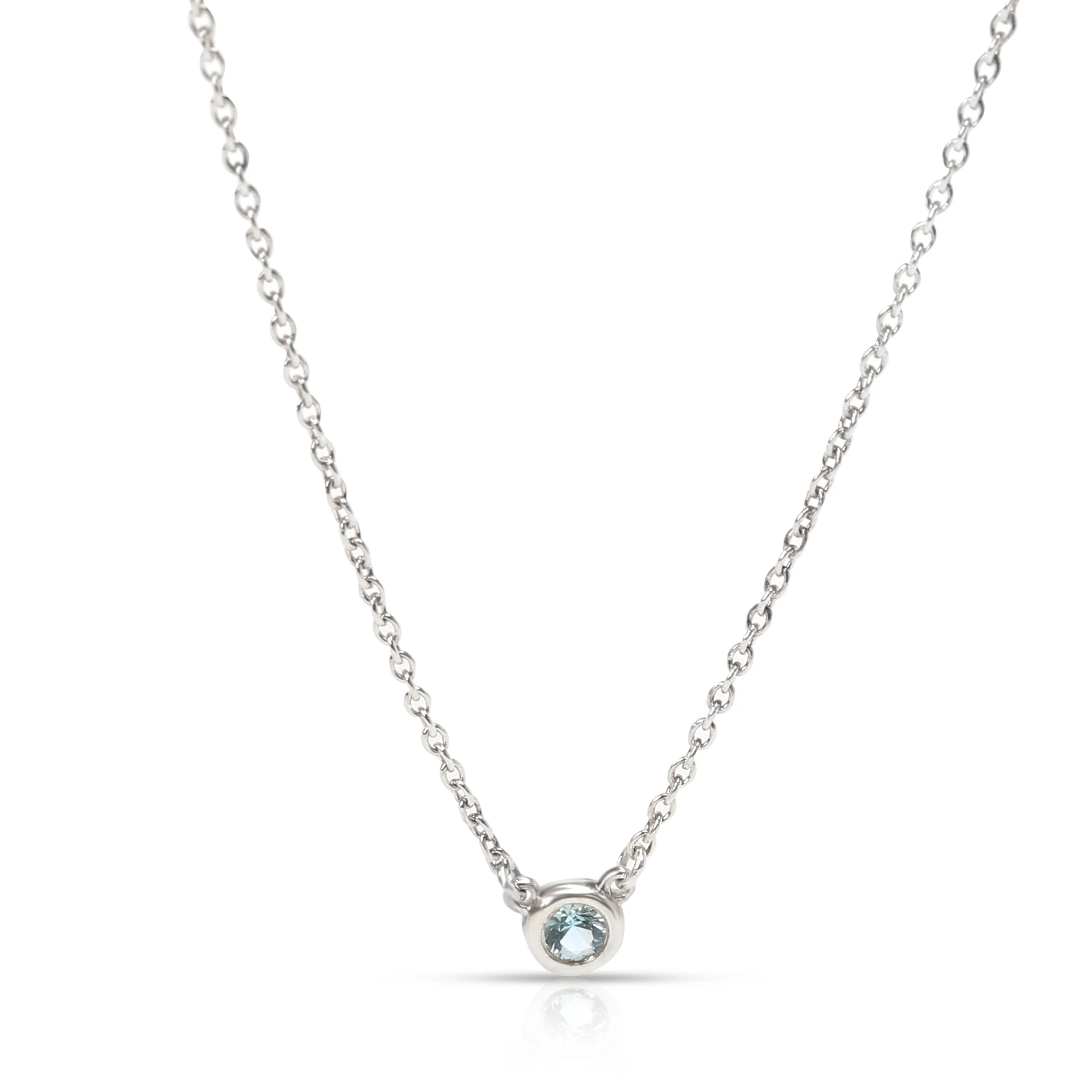 Sterling Silver Aquamarine Elsa Peretti Color By The Yard Pendant