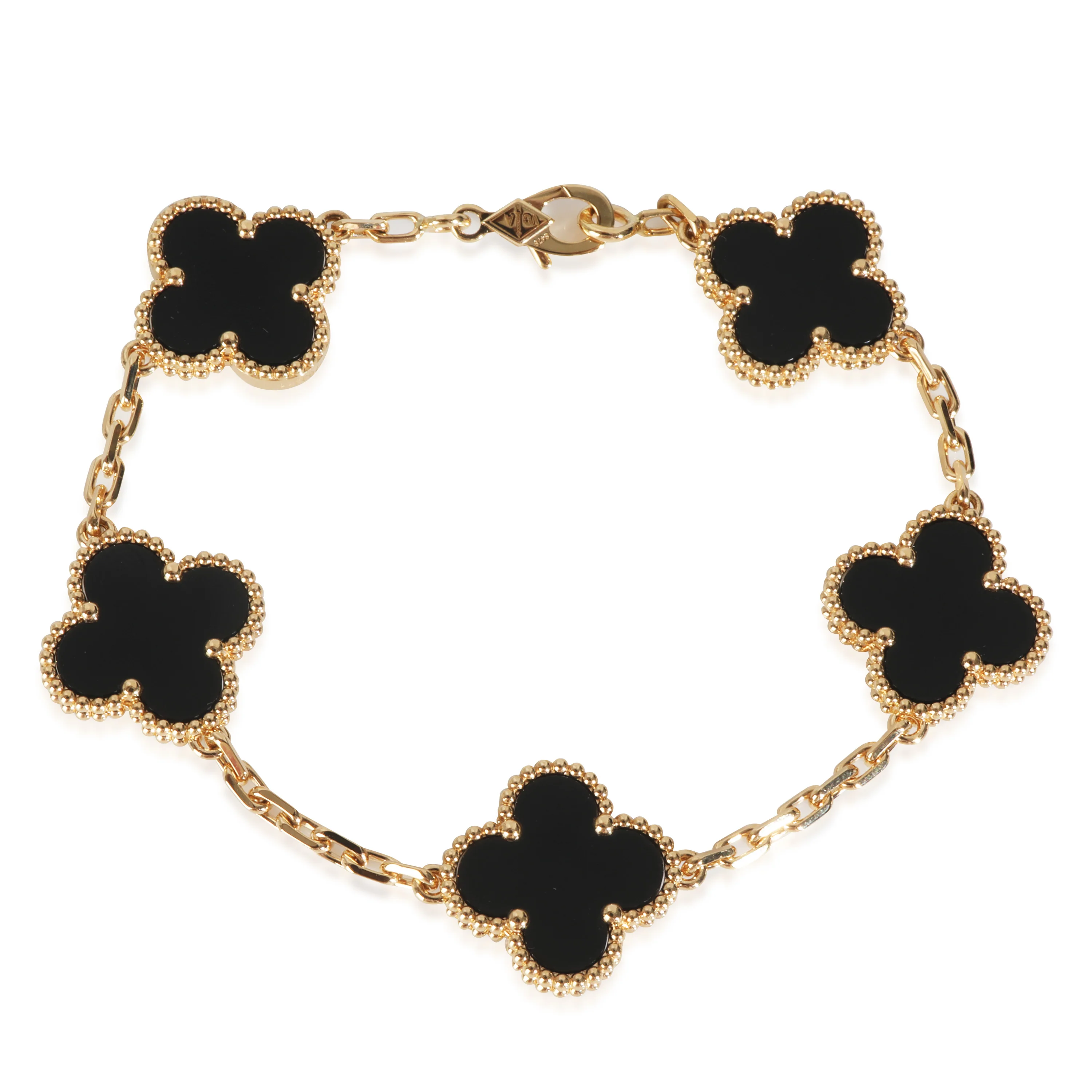 Yellow Gold Onyx Vintage Alhambra Bracelet