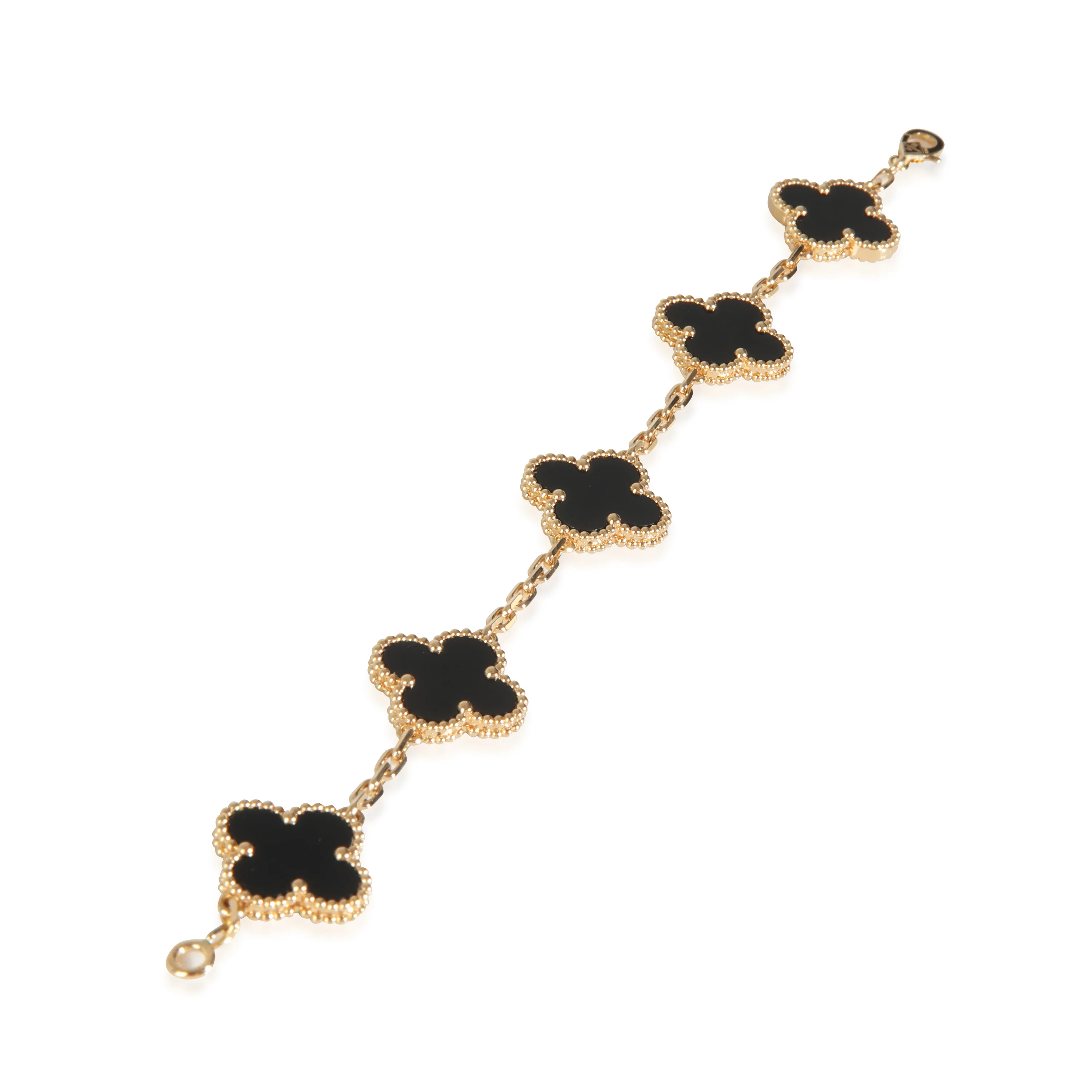Yellow Gold Onyx Vintage Alhambra Bracelet - Image 2