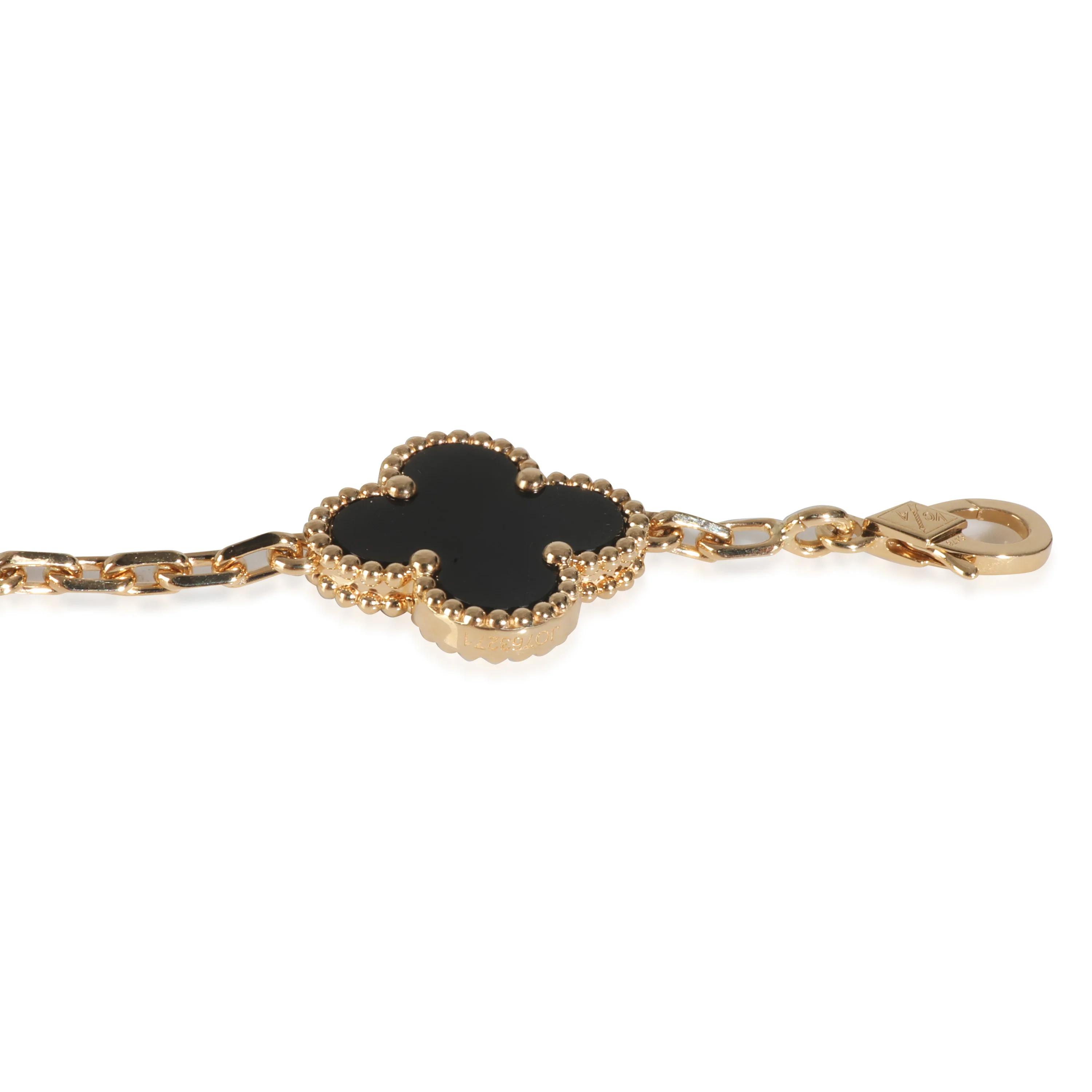Yellow Gold Onyx Vintage Alhambra Bracelet - Image 4