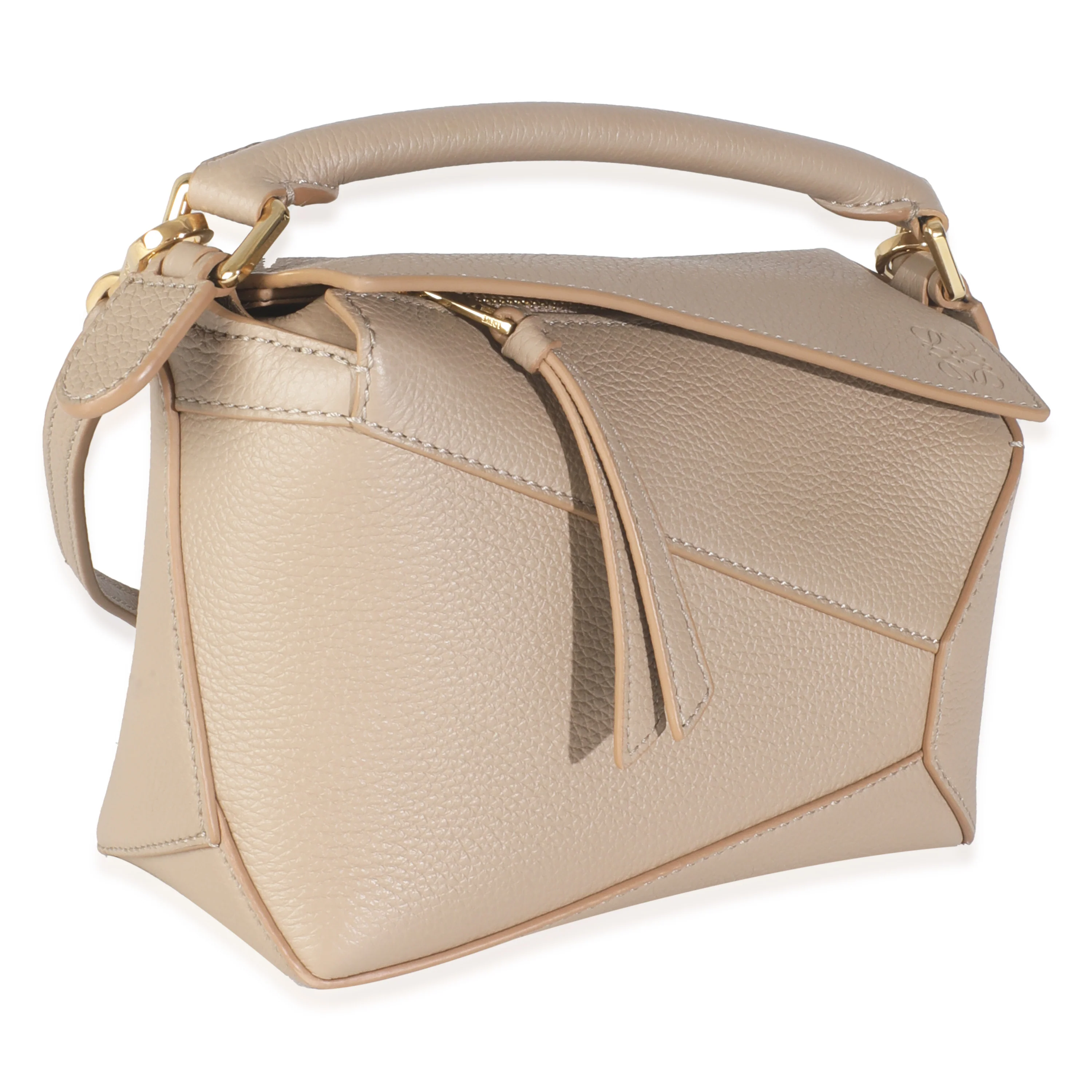 Sand Calfskin Mini Puzzle Edge Bag - Image 3