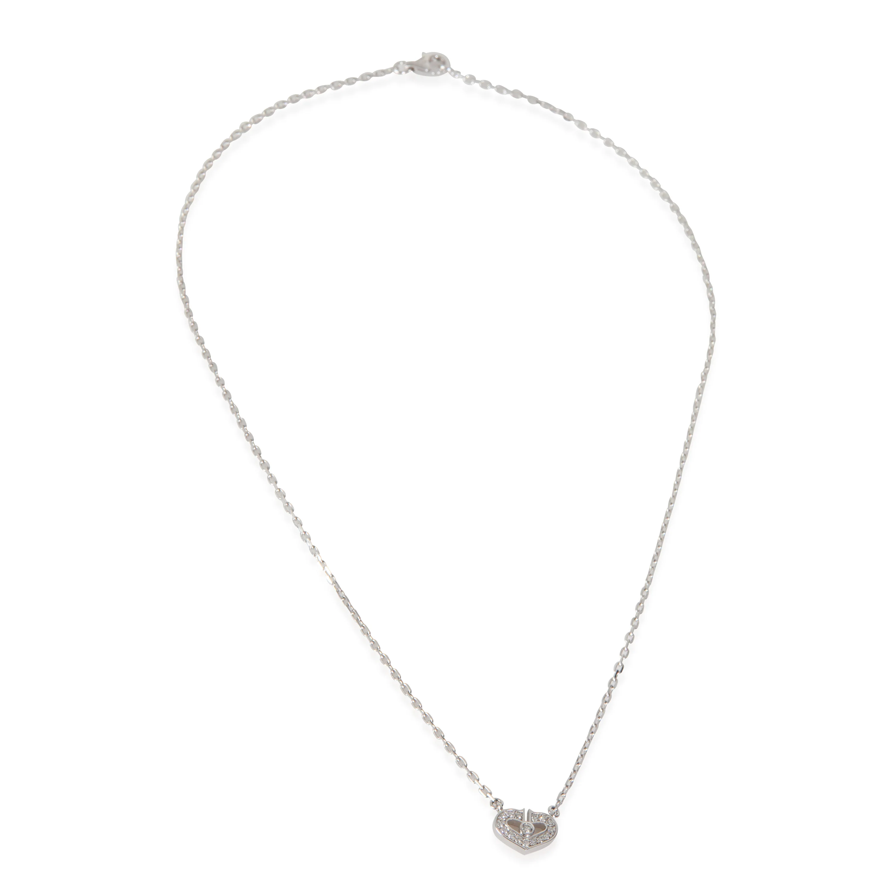 White Gold Diamond C de Cartier Heart Necklace - Image 2