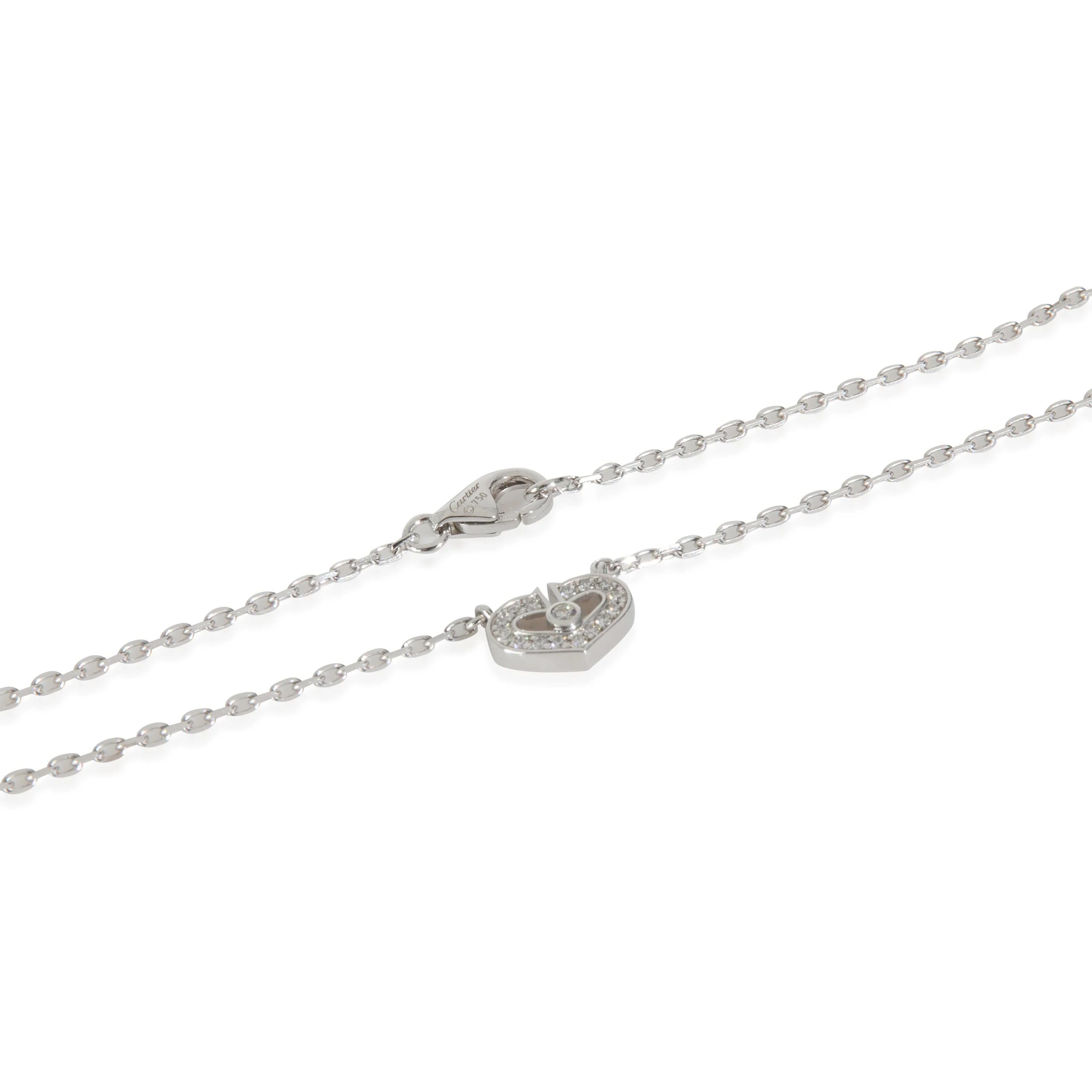 White Gold Diamond C de Cartier Heart Necklace - Image 3