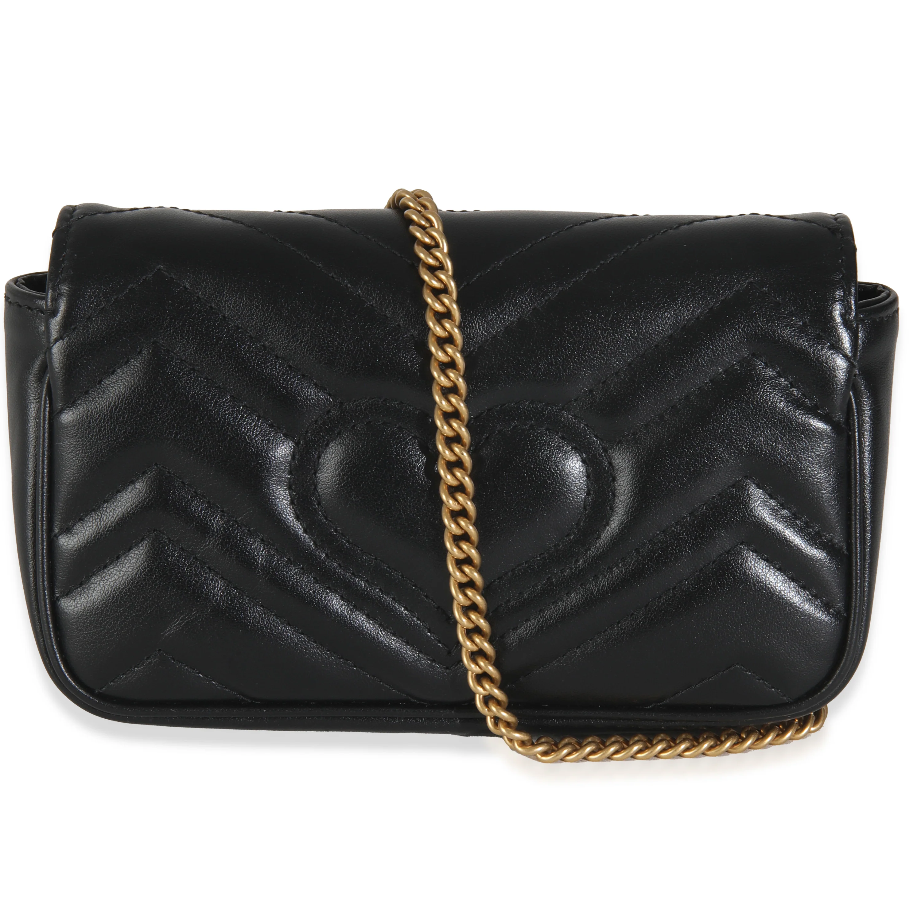 Black Calfskin GG Super Mini Marmont - Image 3