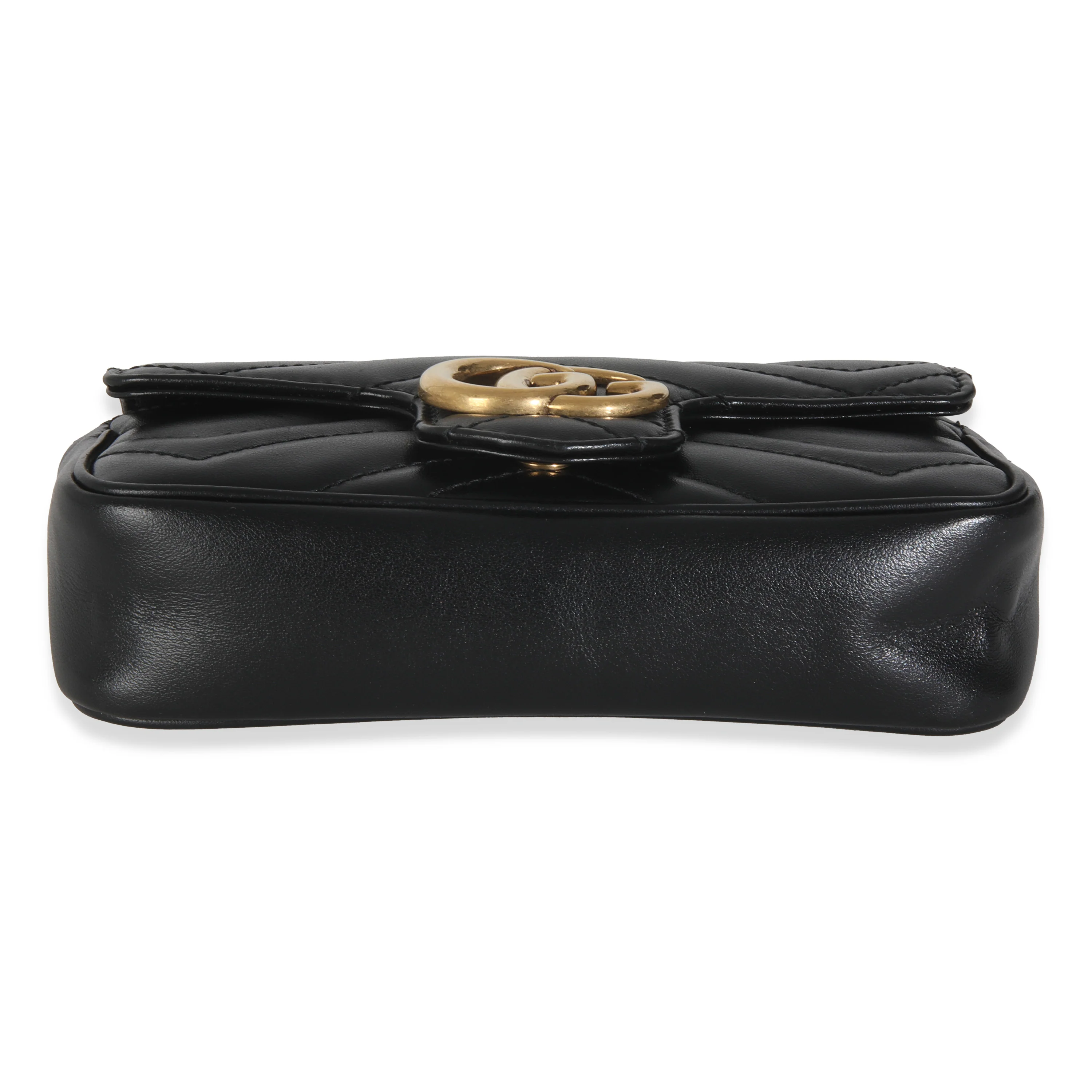 Black Calfskin GG Super Mini Marmont - Image 4