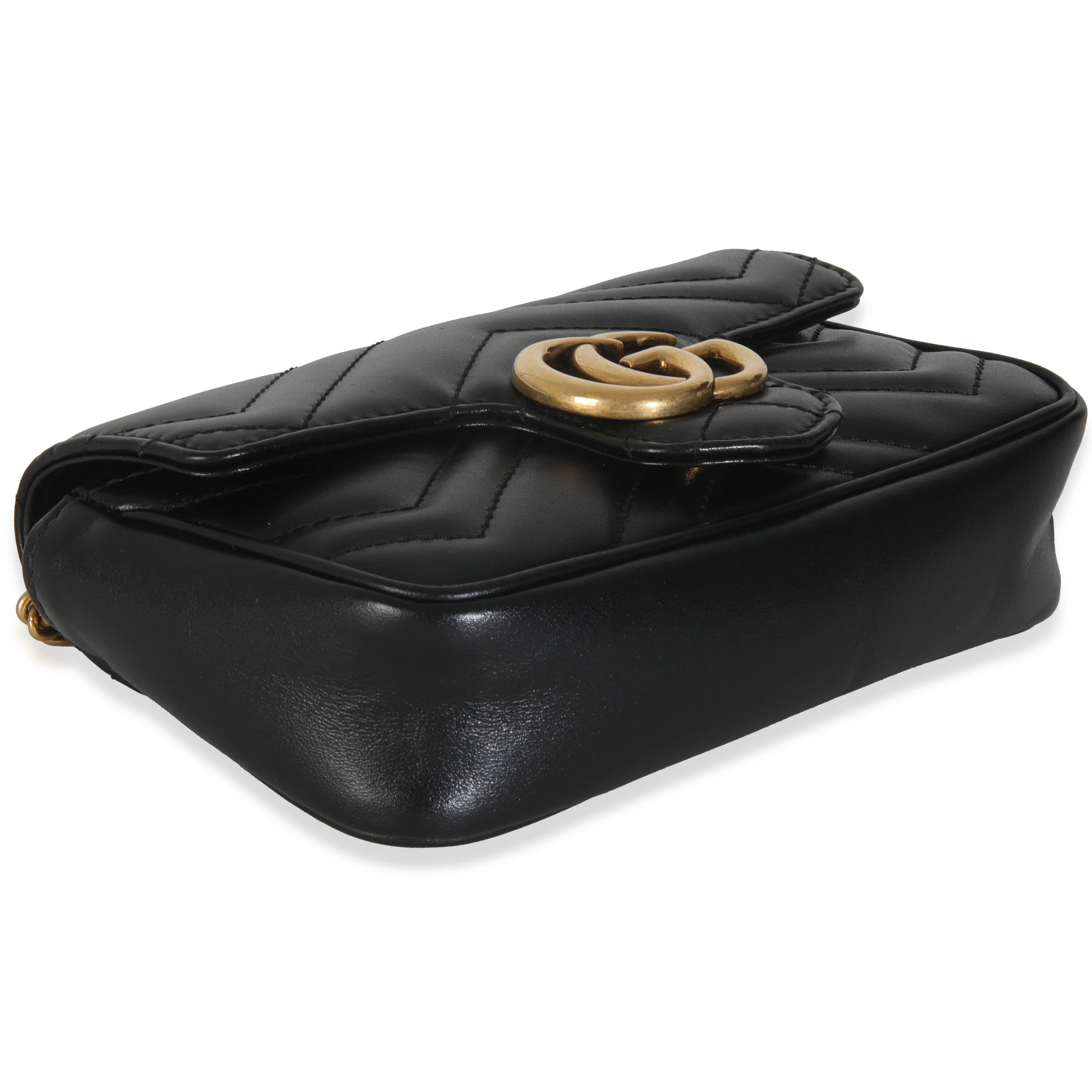 Black Calfskin GG Super Mini Marmont - Image 5