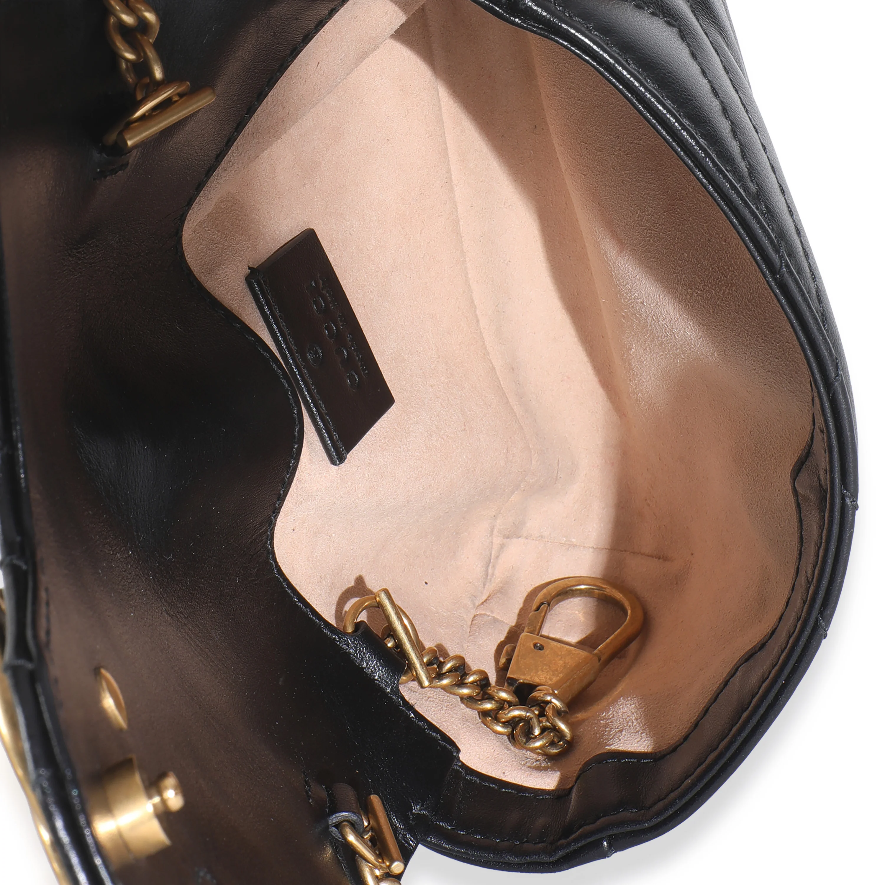 Black Calfskin GG Super Mini Marmont - Image 7