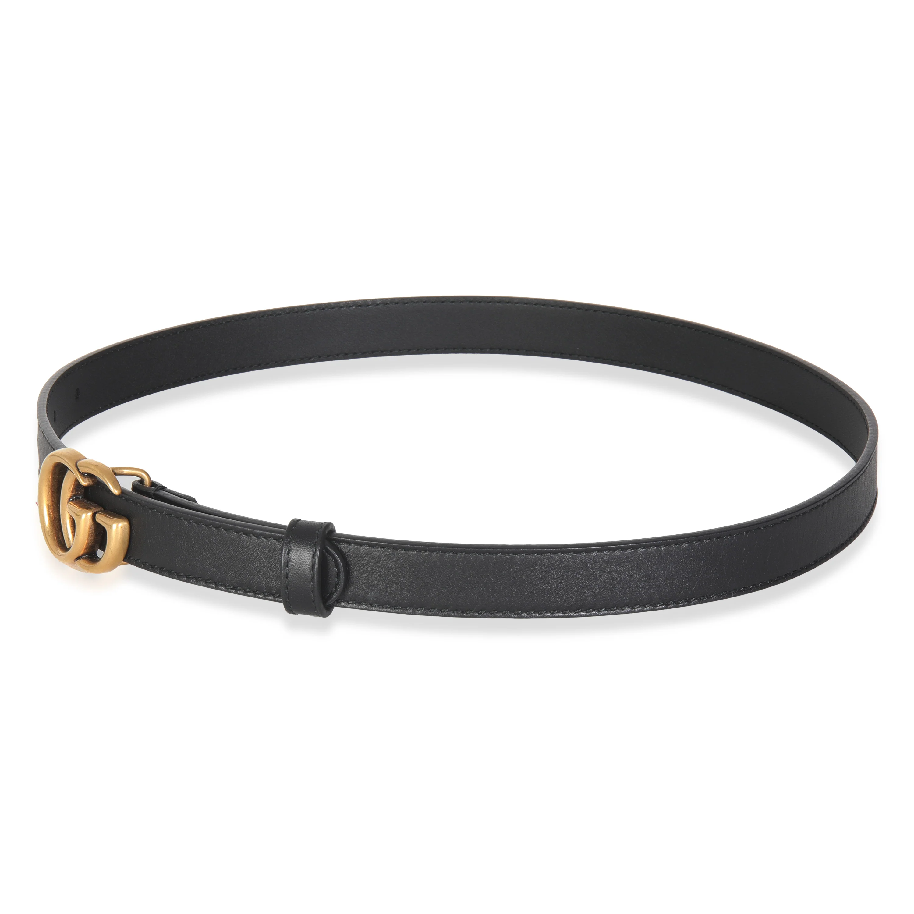 Black Calfskin Thin Interlocking G Marmont Belt 70/28185 - Image 2