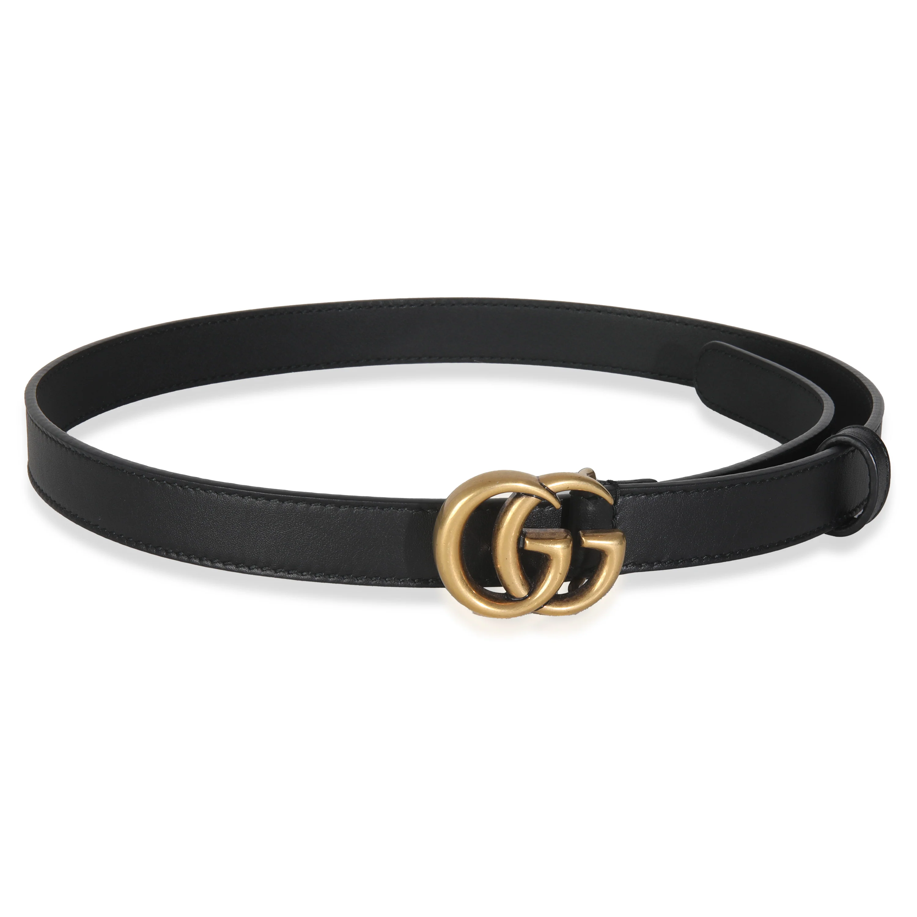 Black Calfskin Thin Interlocking G Marmont Belt 70/28185 - Image 3