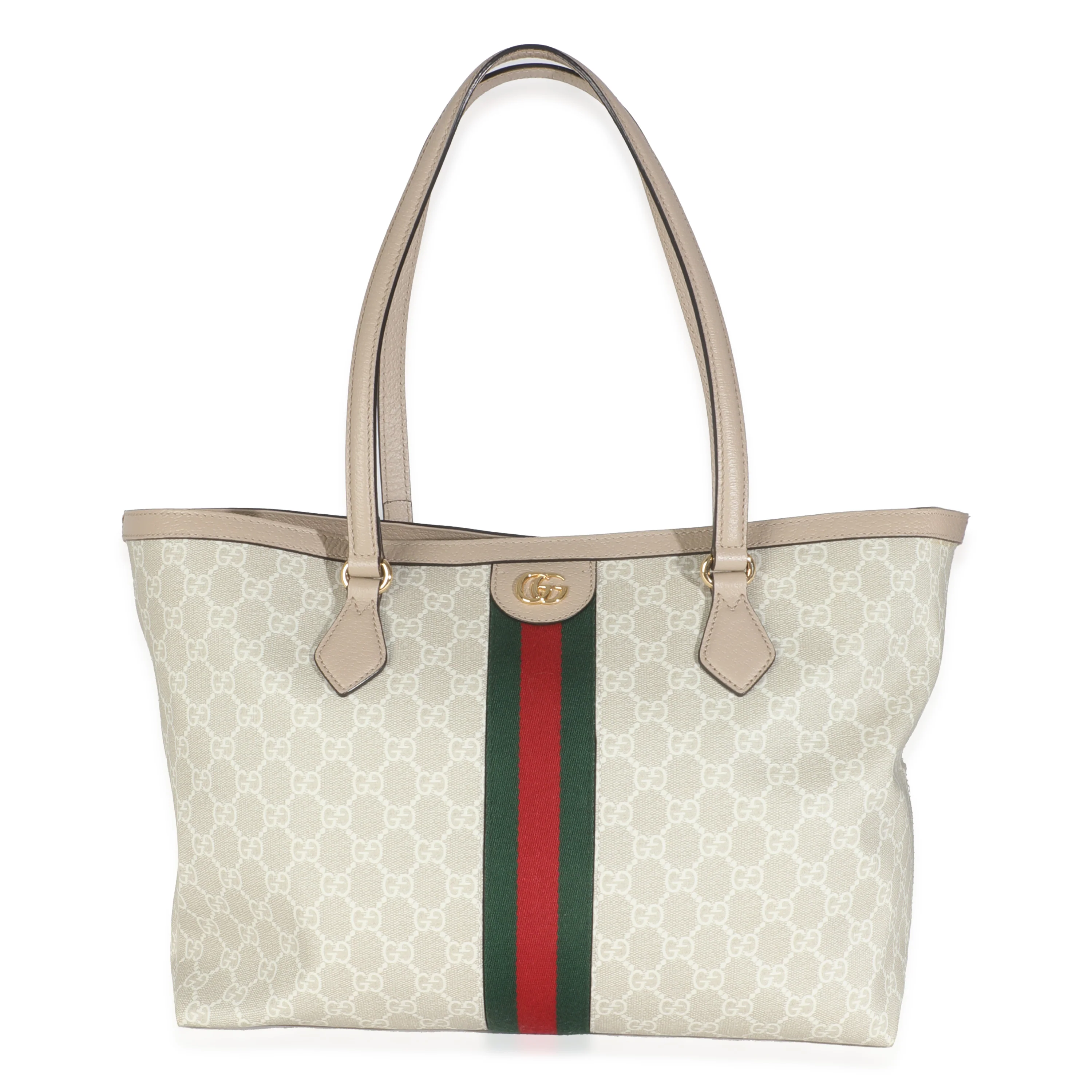 White GG Supreme Canvas Medium Ophidia Tote