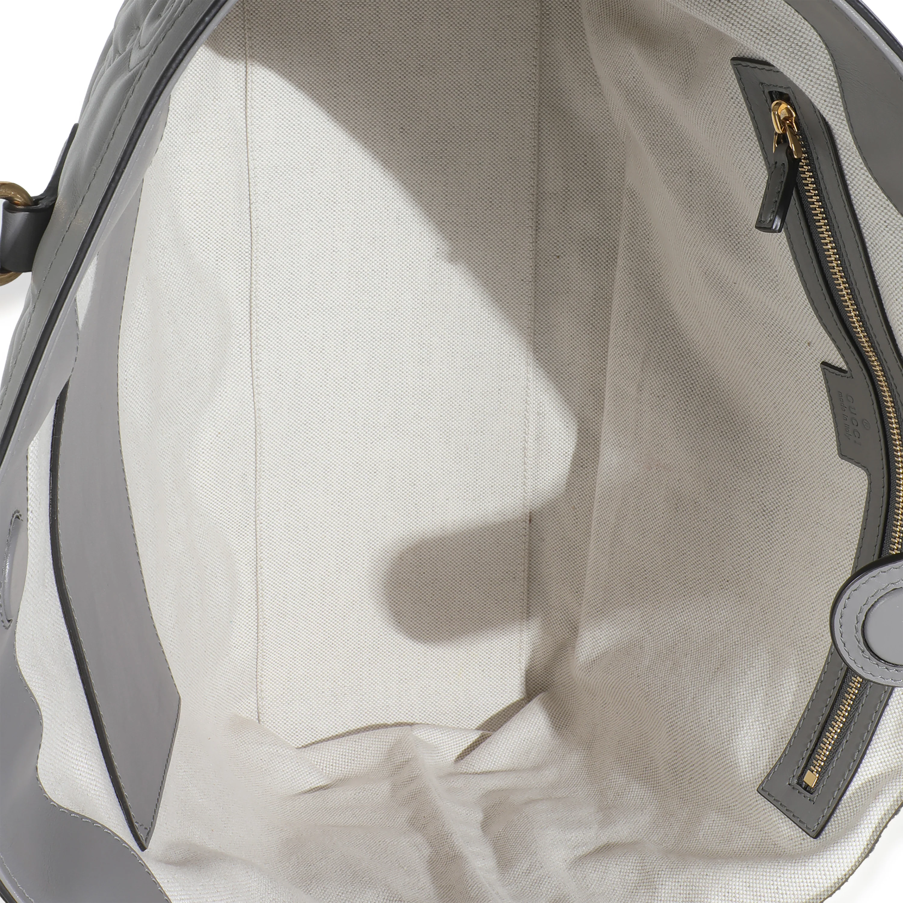 Grey GG Matelasse Calfskin Medium Ophidia Tote - Image 7