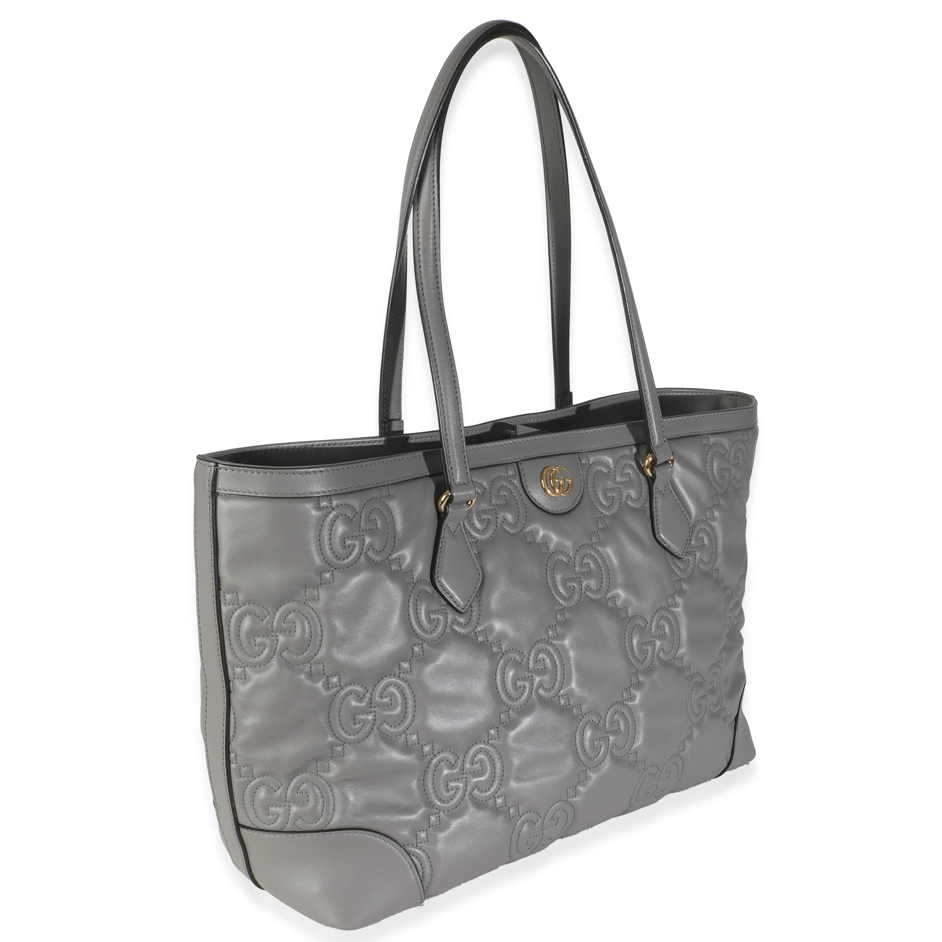 Grey GG Matelasse Calfskin Medium Ophidia Tote - Image 8