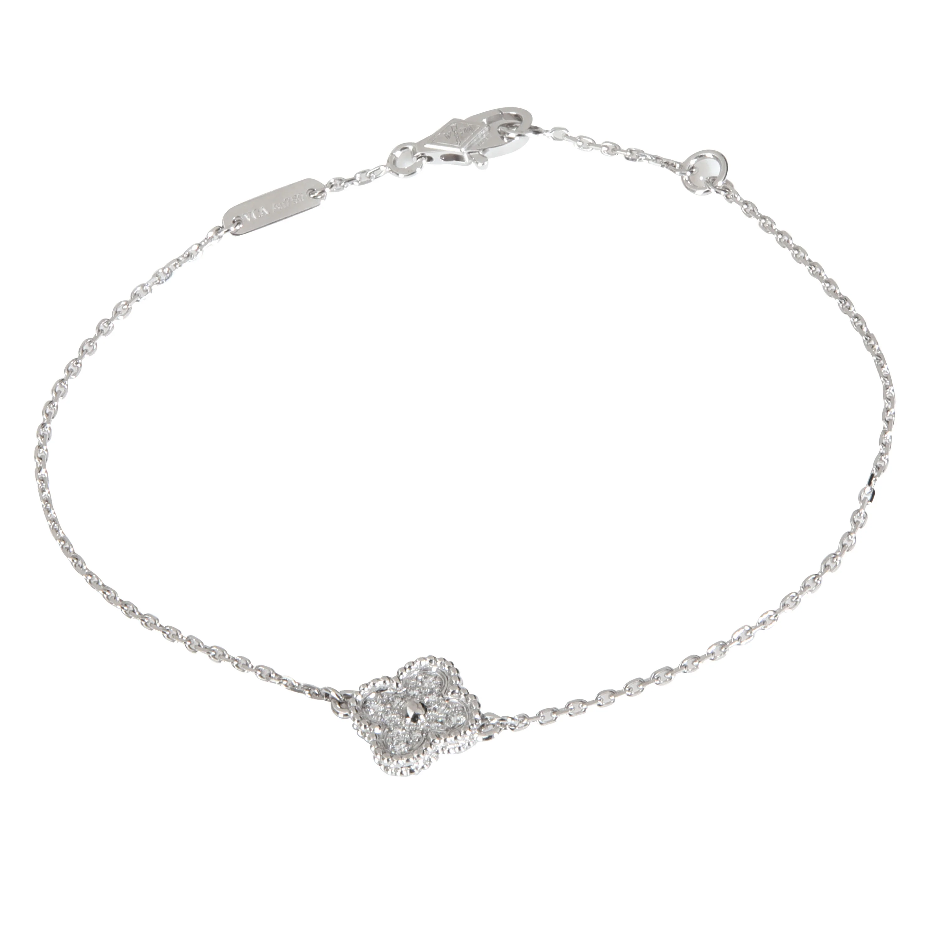 White Gold Diamond Sweet Alhambra Bracelet