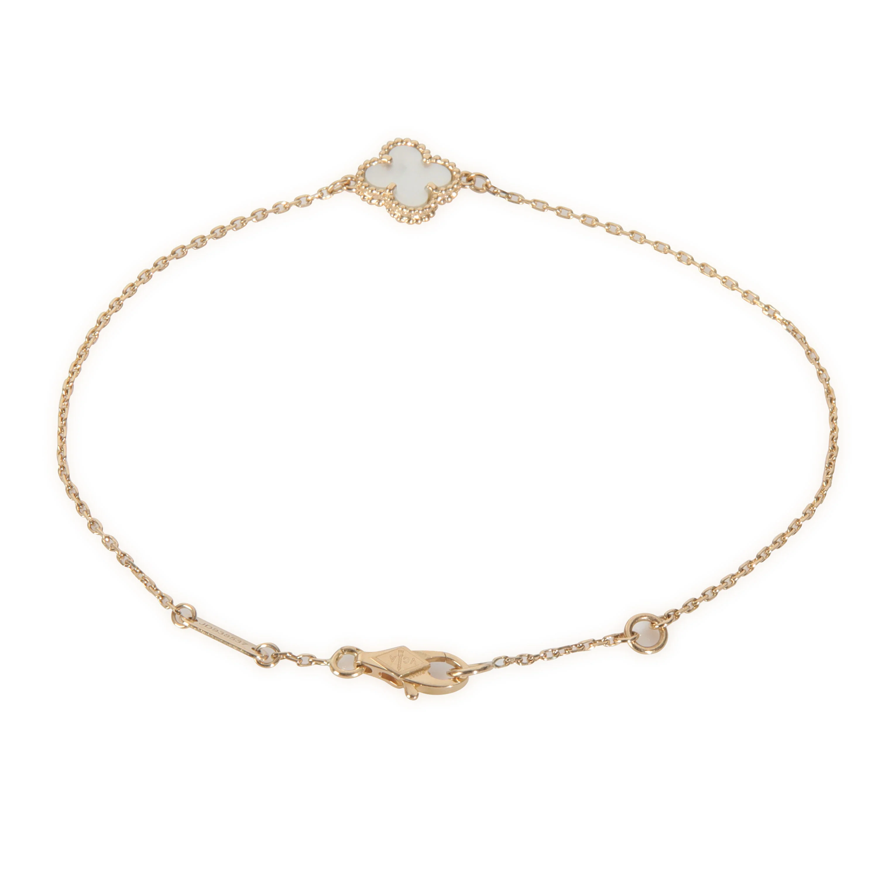 Yellow Gold Mother Of Pearl Sweet Alhambra Bracelet - Image 3