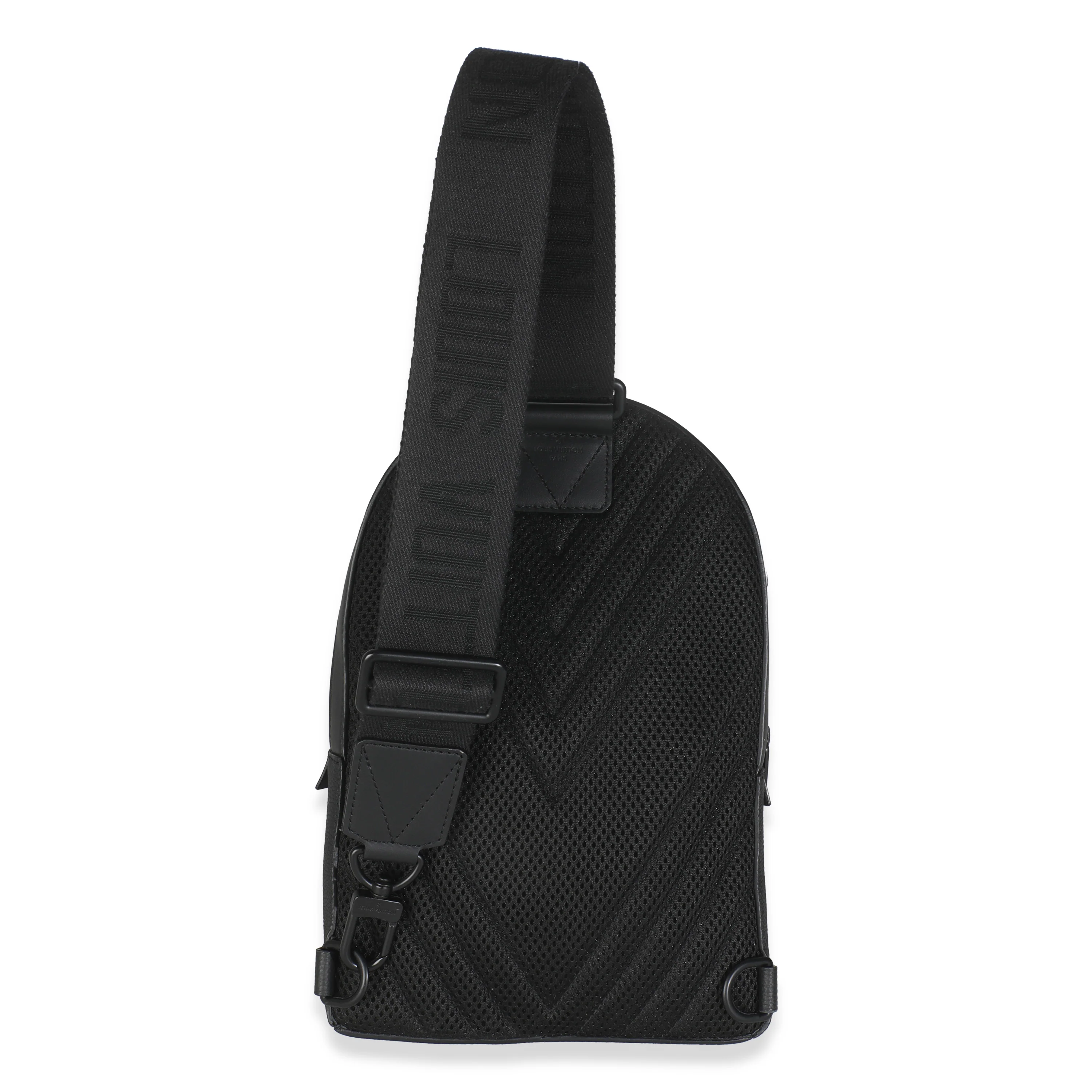 Black Grained Cowhide Aerogram Pilot Slingbag - Image 4