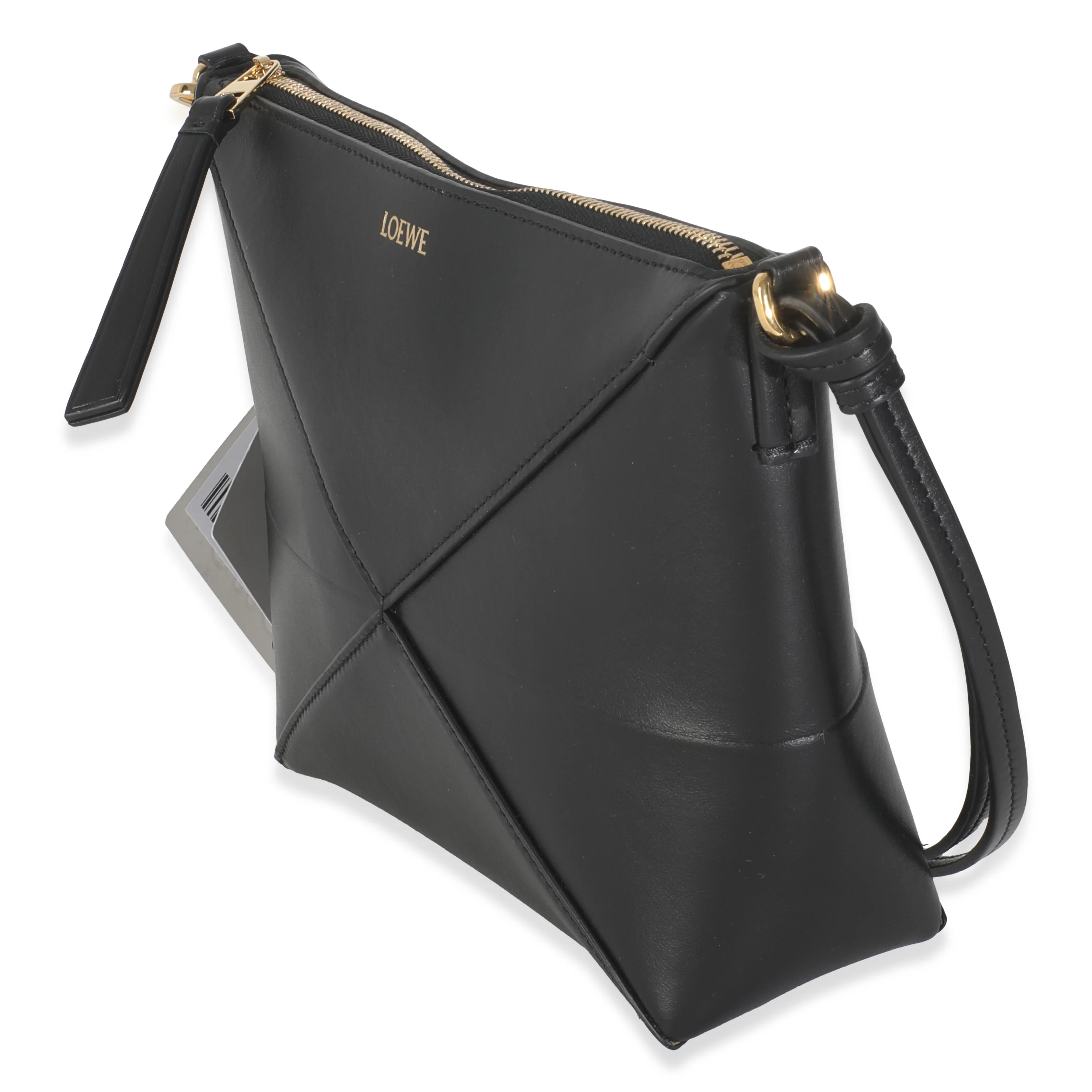 Black Calfskin Puzzle Fold Pouch - Image 2
