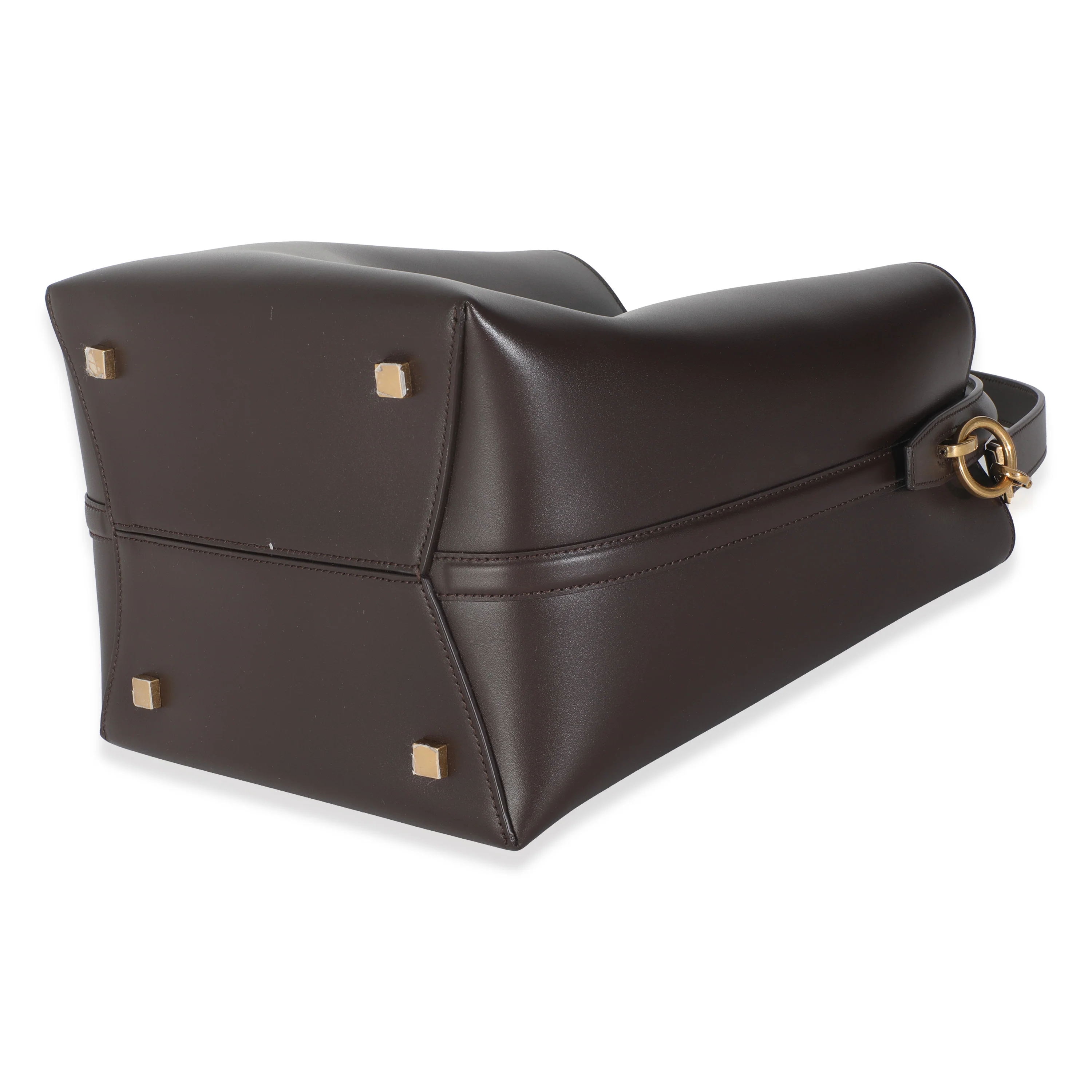 Dark Sweet Choco Shiny Calfskin Le 37 Bucket Bag - Image 6