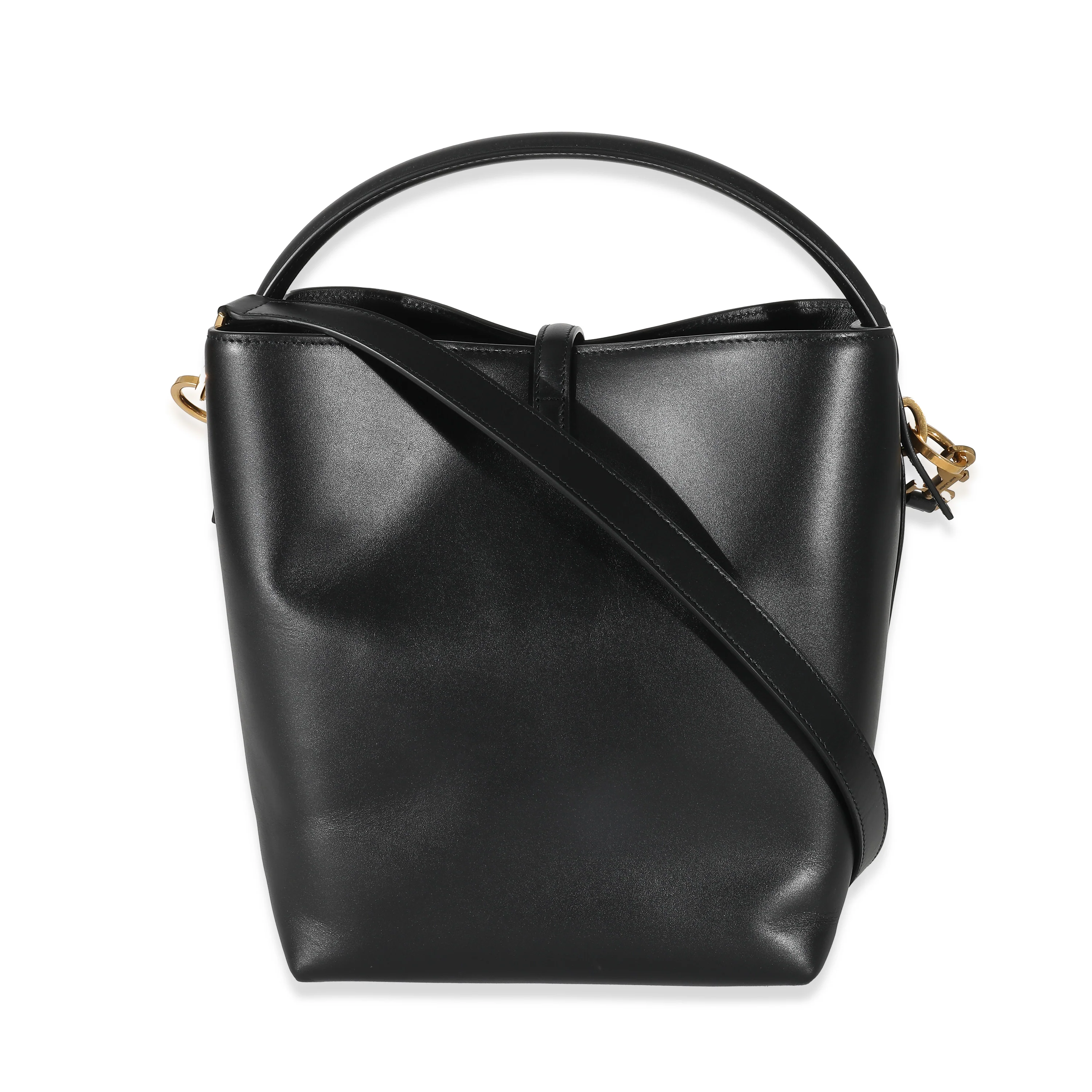 Black Shiny Calfskin Le 37 Bucket Bag - Image 5