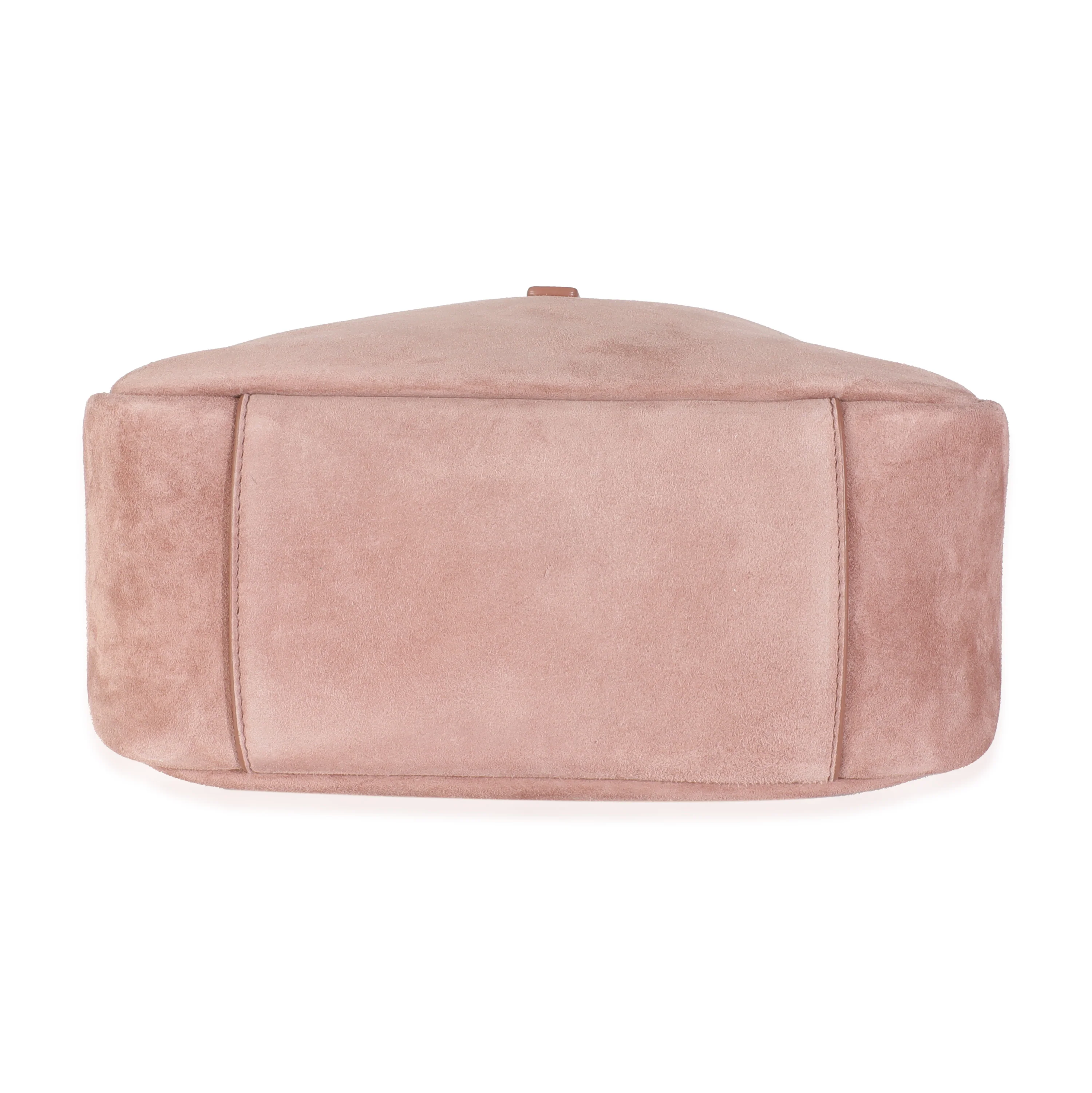 Barely Pink Supple Suede Small Le 5 A 7 Soft Hobo - Image 5