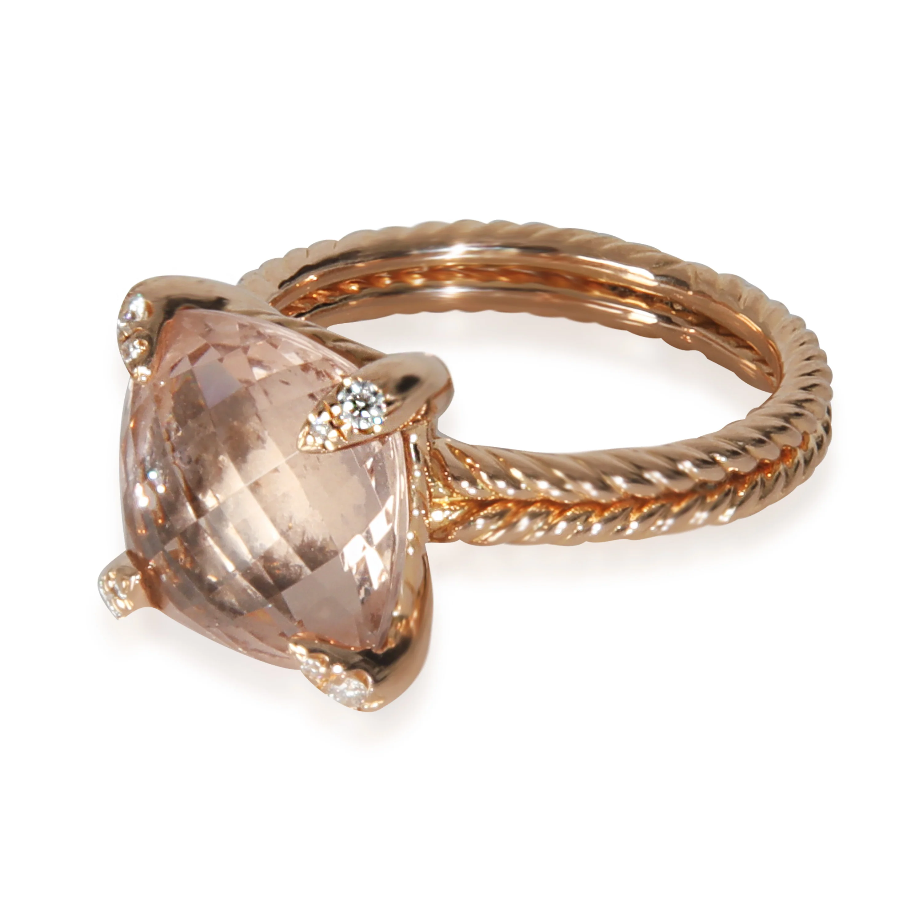 Rose Gold Morganite and Diamond Chatelaine Ring - Image 2