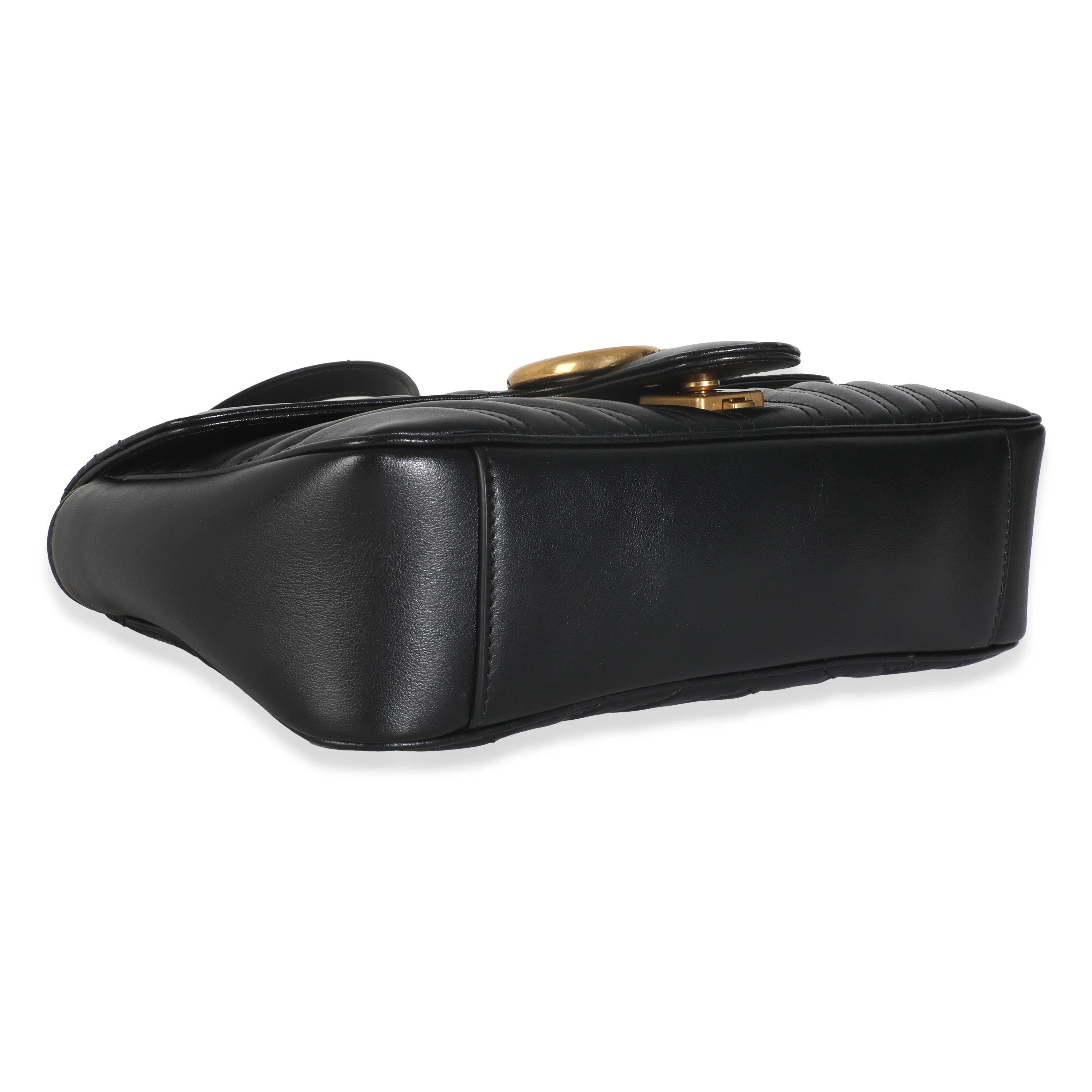 Black Matelasse Calfskin Small GG Marmont Shoulder Bag - Image 6