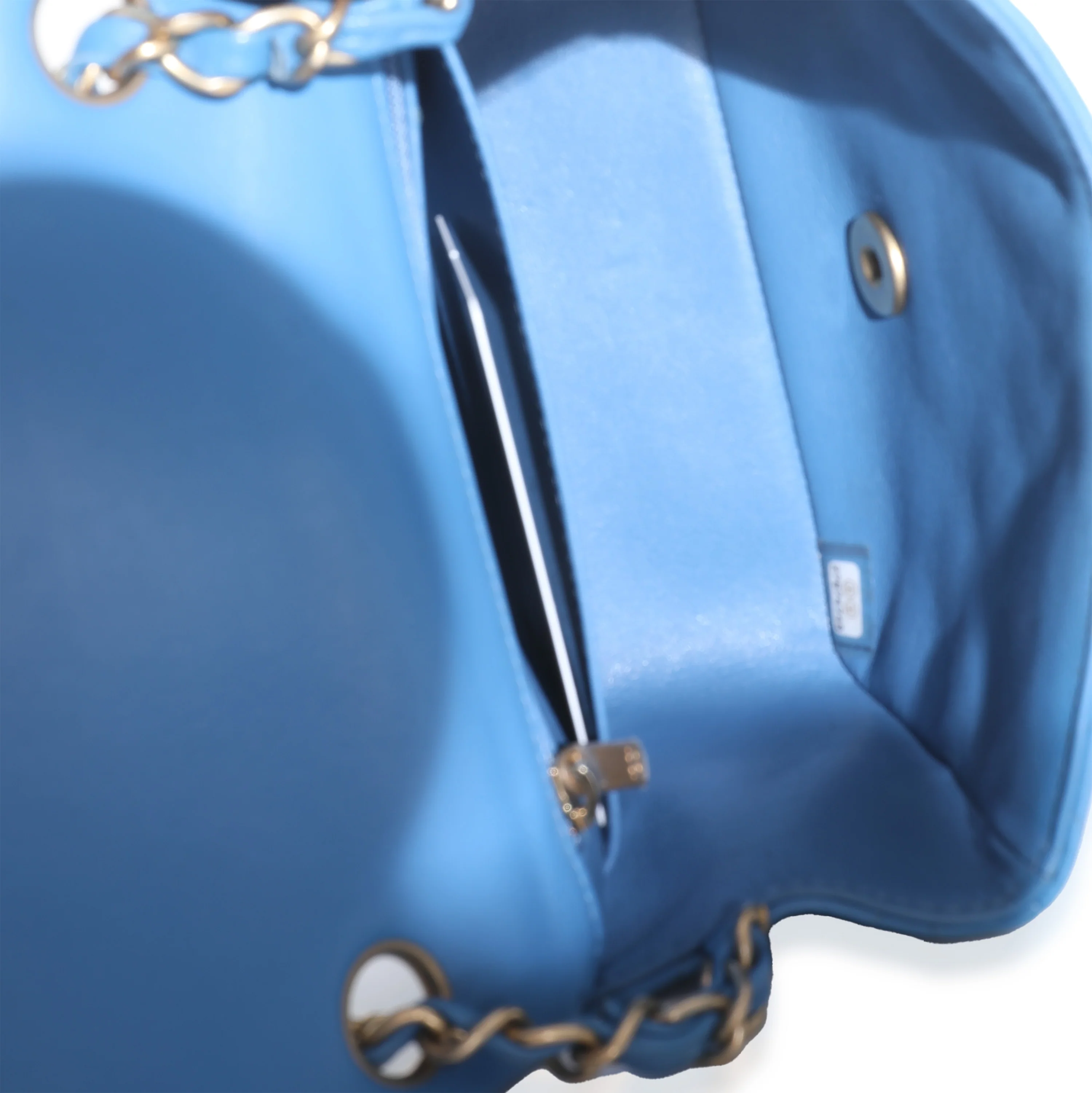 Blue Quilted Lambskin Mini Square Flap Bag - Image 7