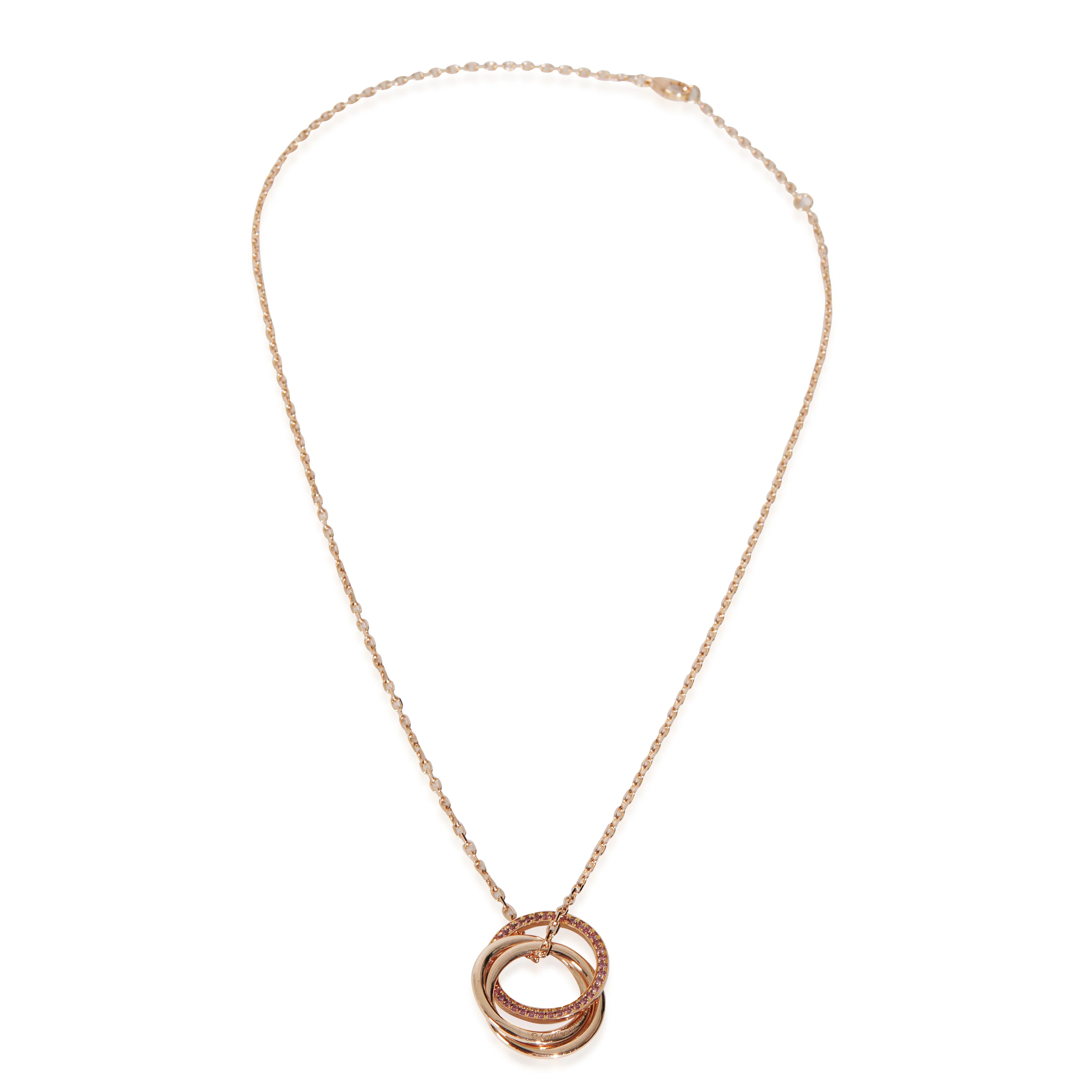 Rose Gold Pink Sapphire Trinity Pendant - Image 2