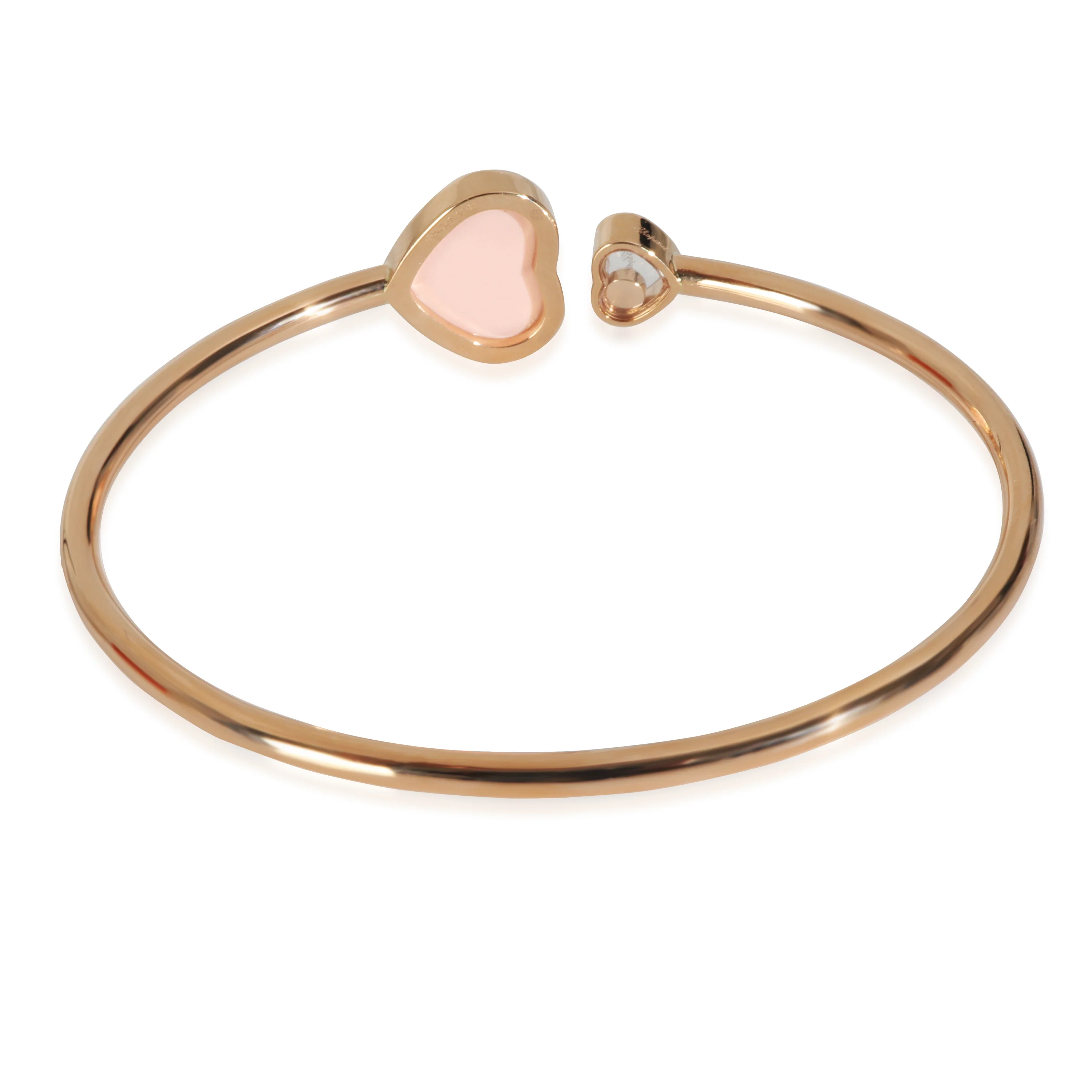 Rose Gold Diamond Happy Heart Bangle Bracelet - Image 4