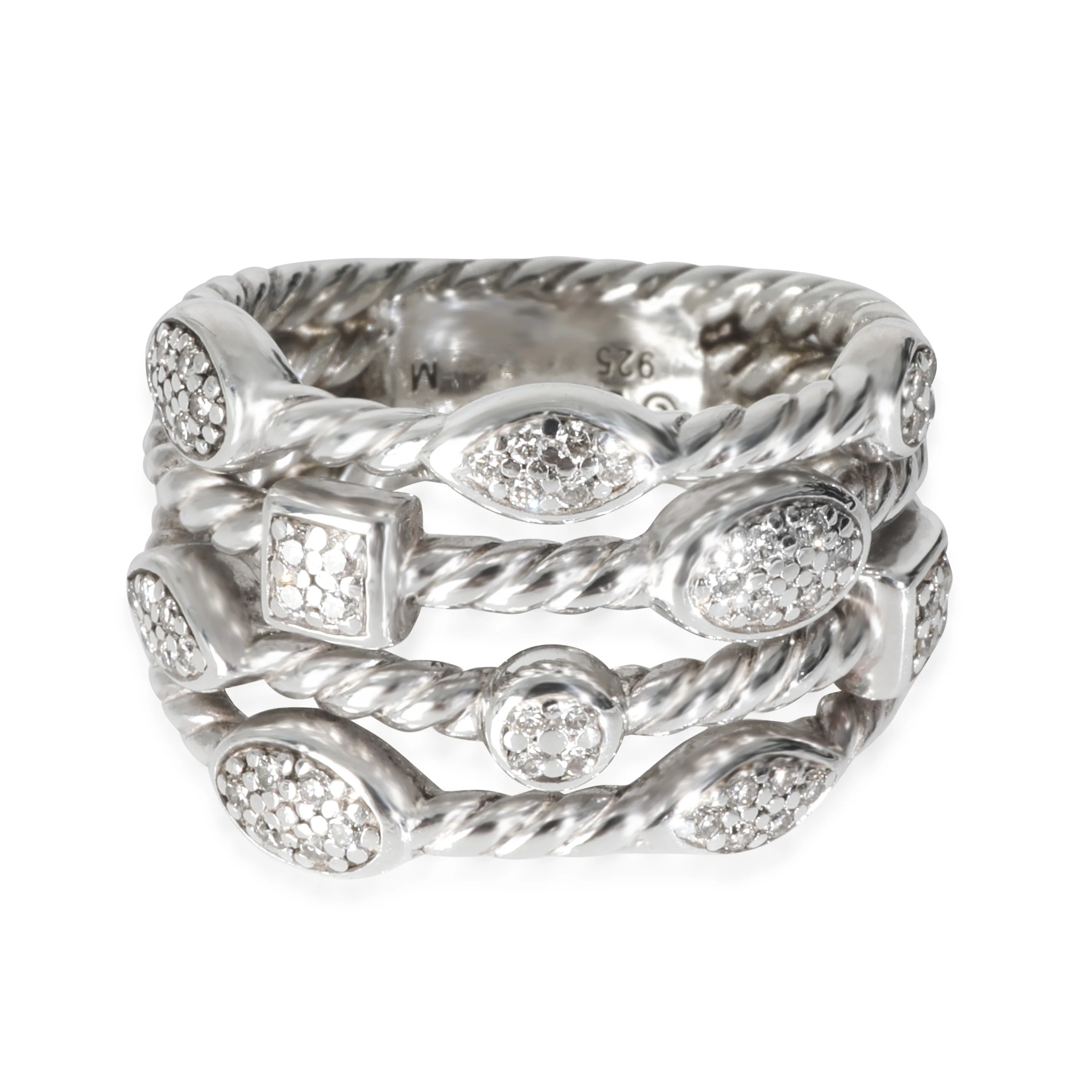 Sterling Silver Diamond Confetti Ring