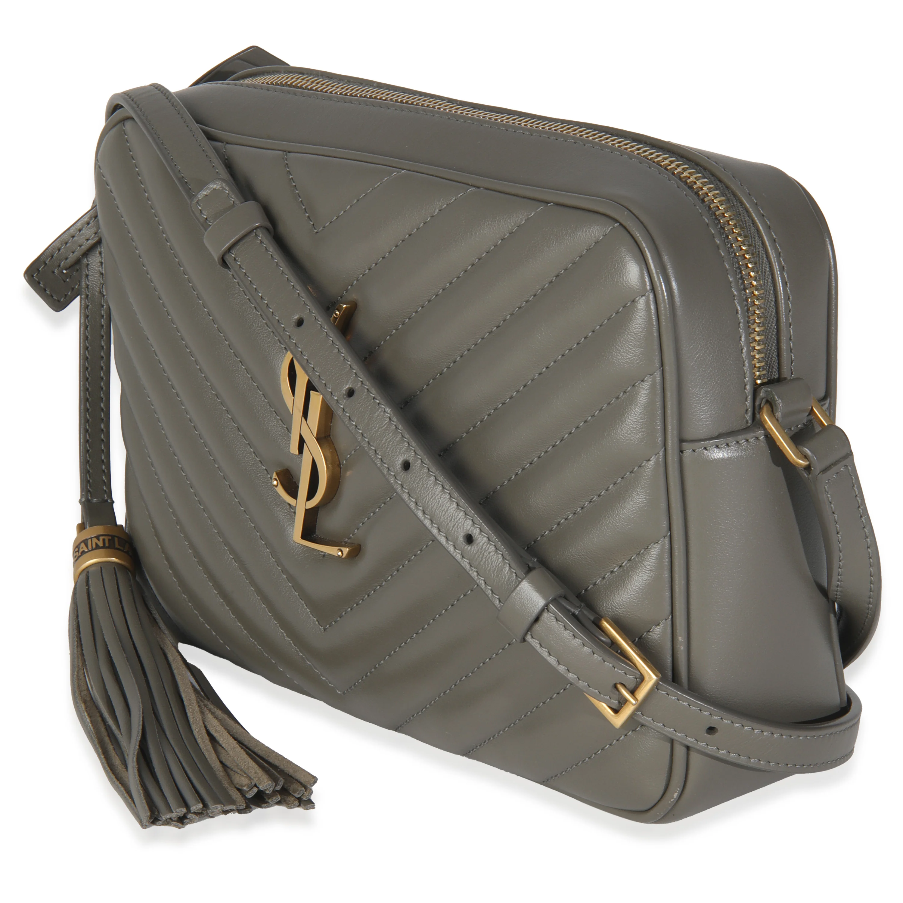 Grey Kaki Calfskin Matelasse Monogram Lou Camera Bag - Image 2