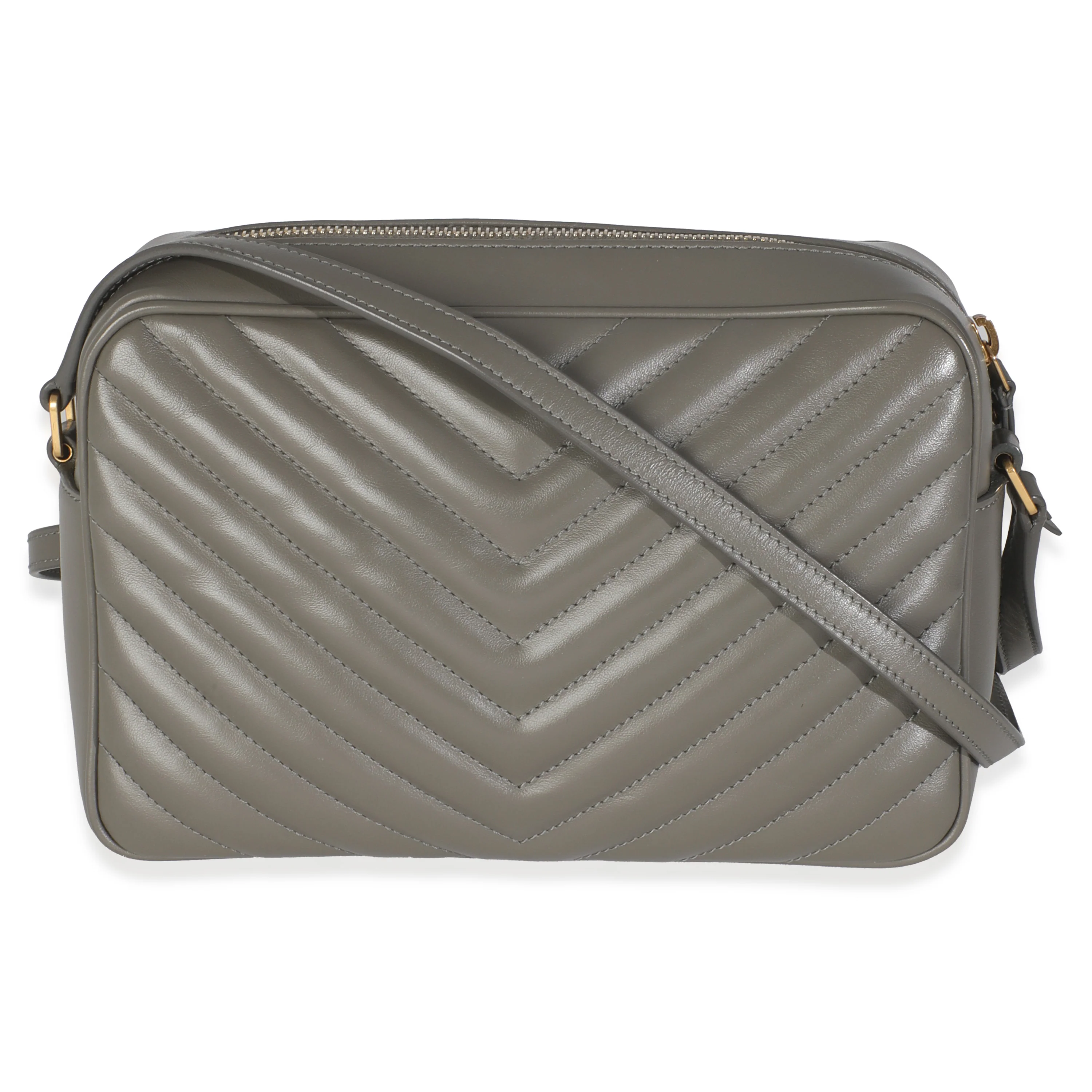 Grey Kaki Calfskin Matelasse Monogram Lou Camera Bag - Image 4