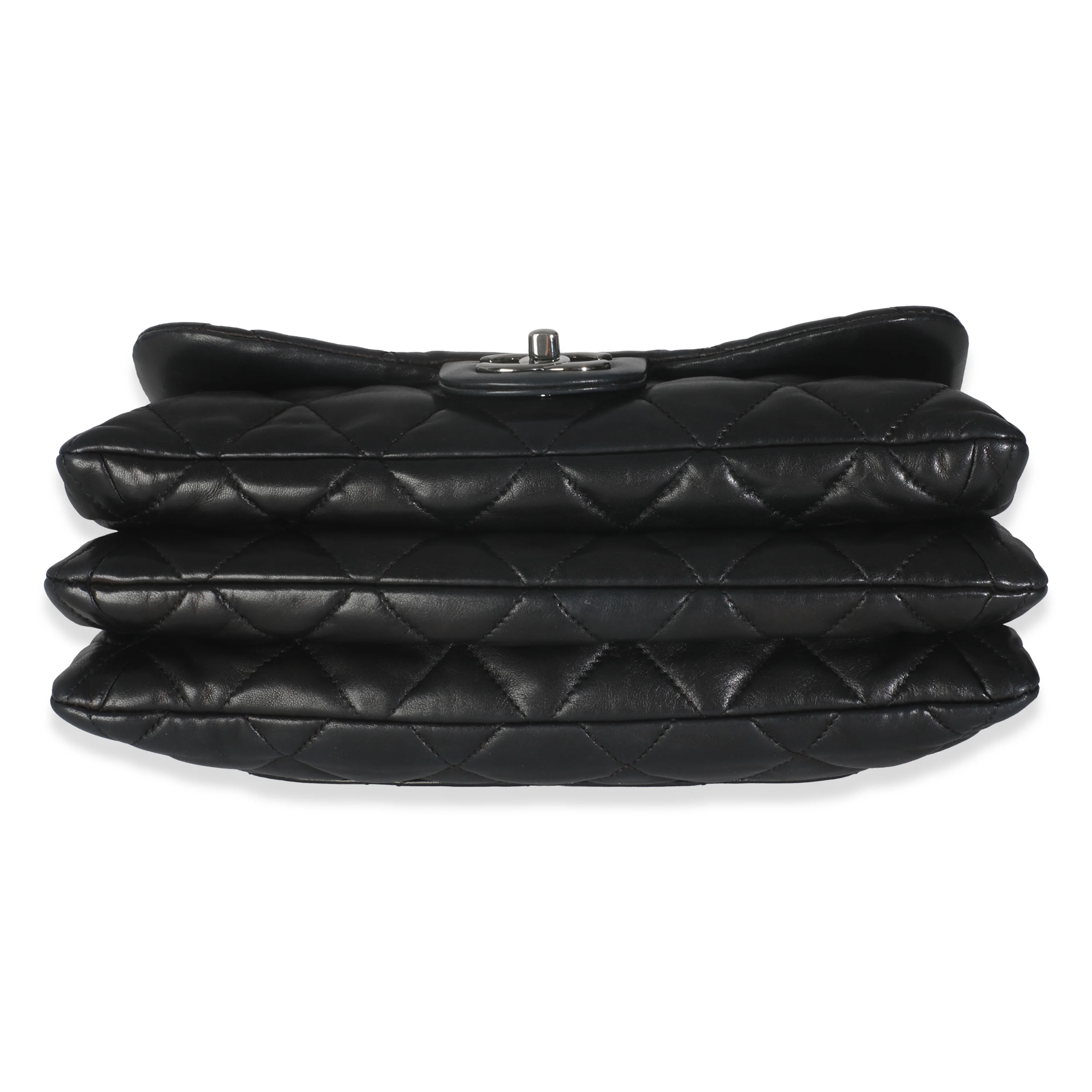 Black Quilted Lambskin Chanel 3 Accordion Flap Bag - Image 5