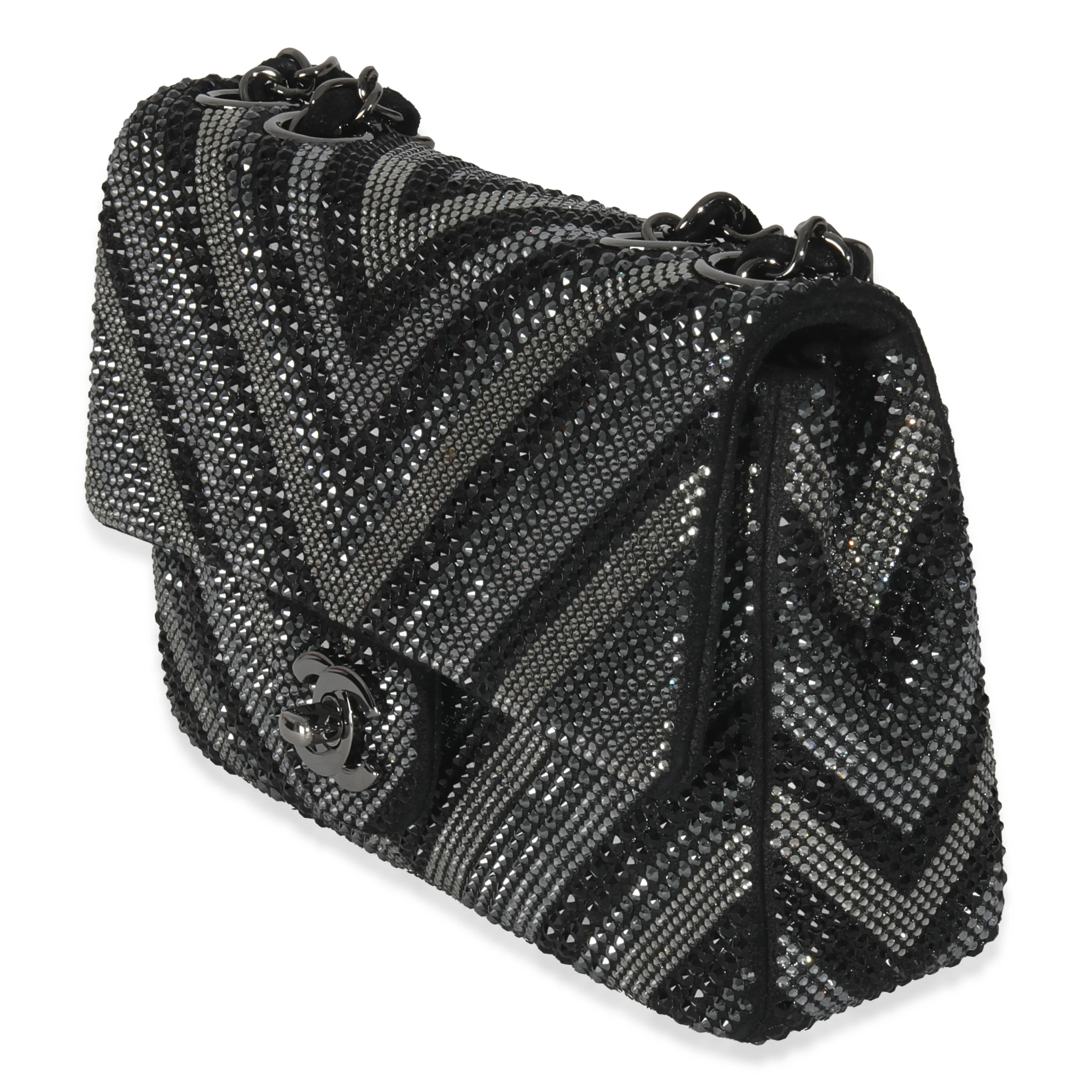Black Strass CC Chevron Mini Flap Bag - Image 2