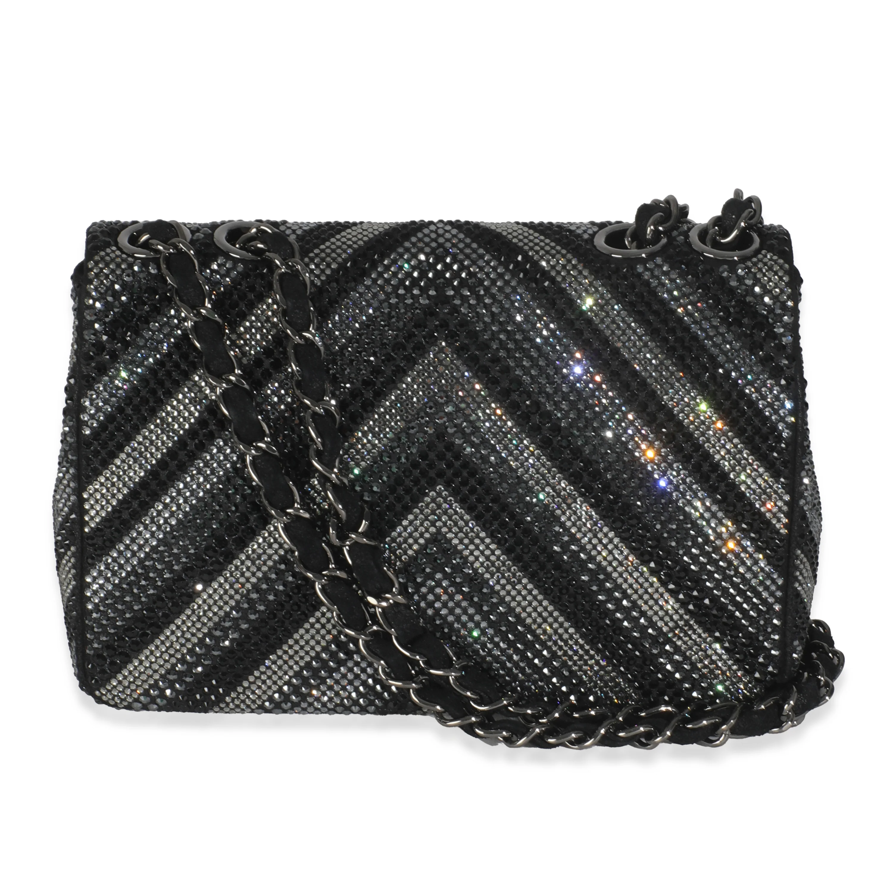 Black Strass CC Chevron Mini Flap Bag - Image 4
