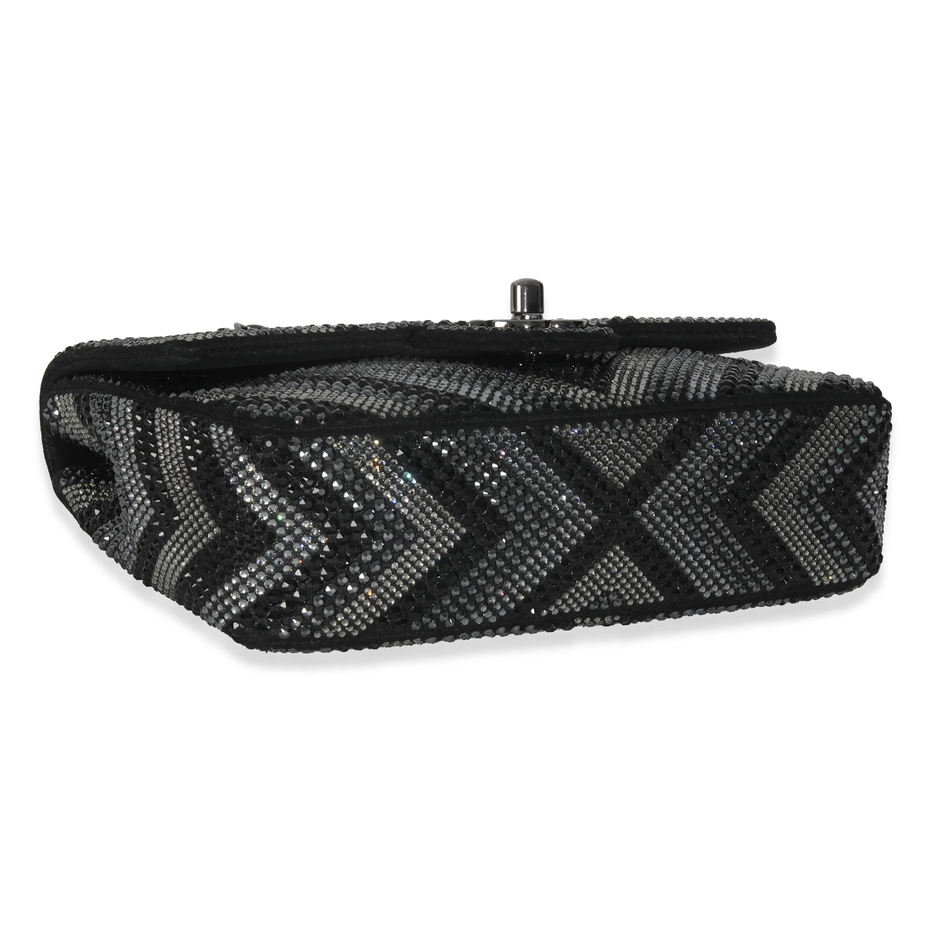 Black Strass CC Chevron Mini Flap Bag - Image 6