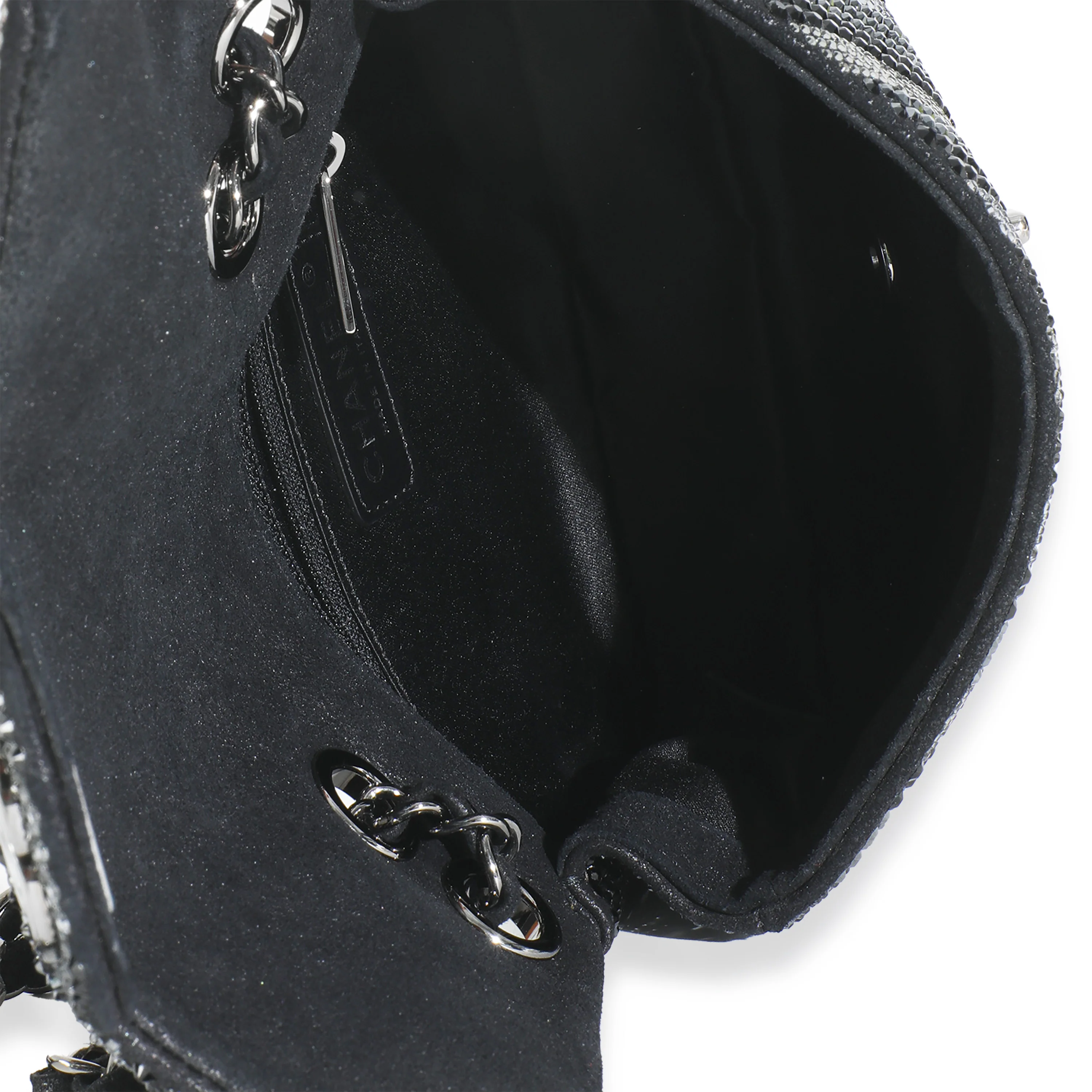 Black Strass CC Chevron Mini Flap Bag - Image 9