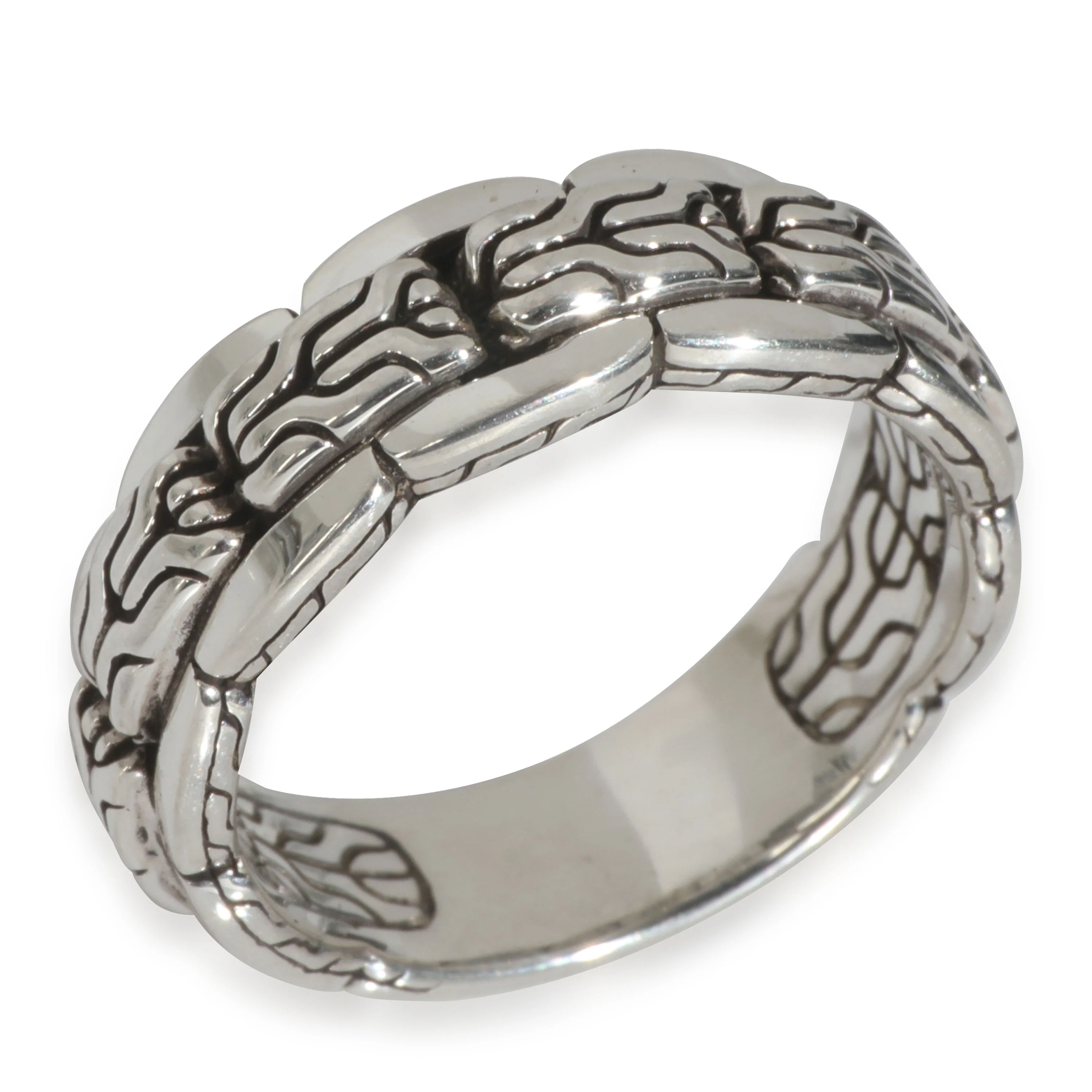 Sterling Silver  Classic Chain Ring - Image 3