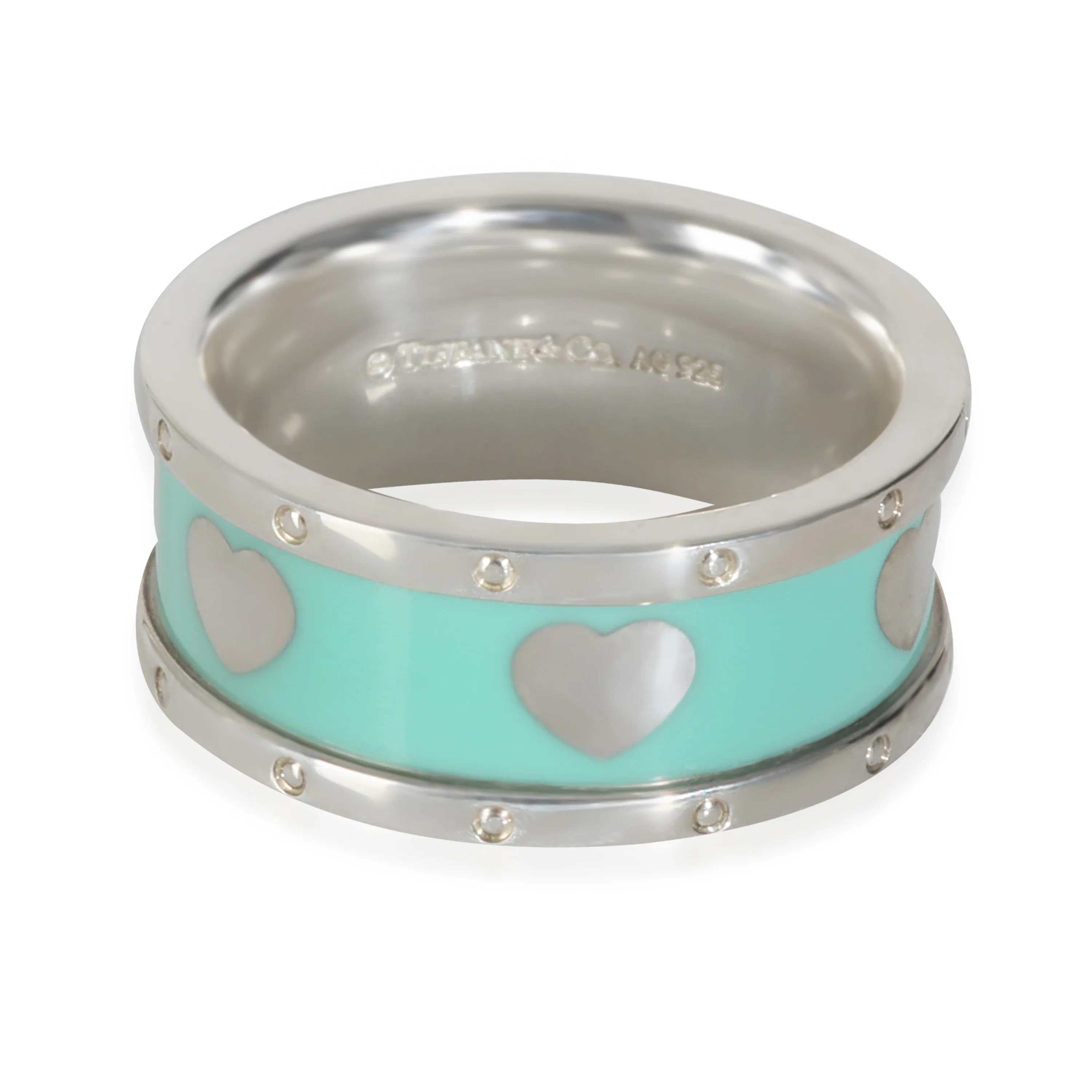 Sterling Silver Enamel Heart Band