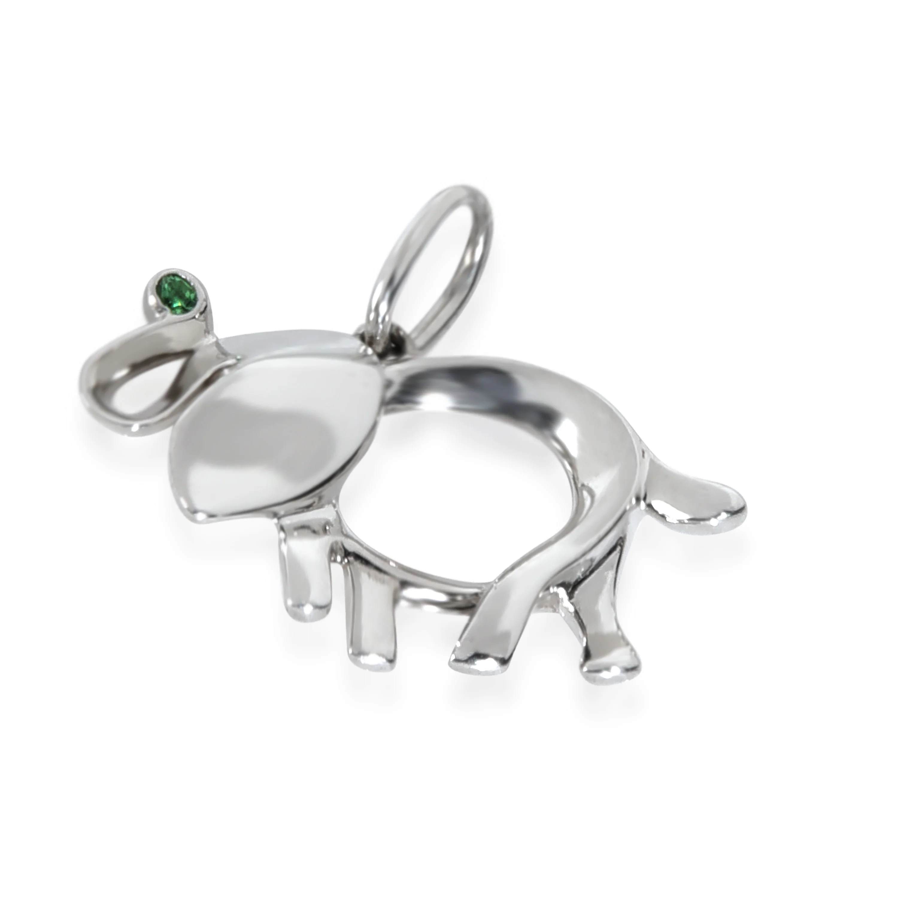 Sterling Silver Tsavorite Save The Wild Elephant Charm