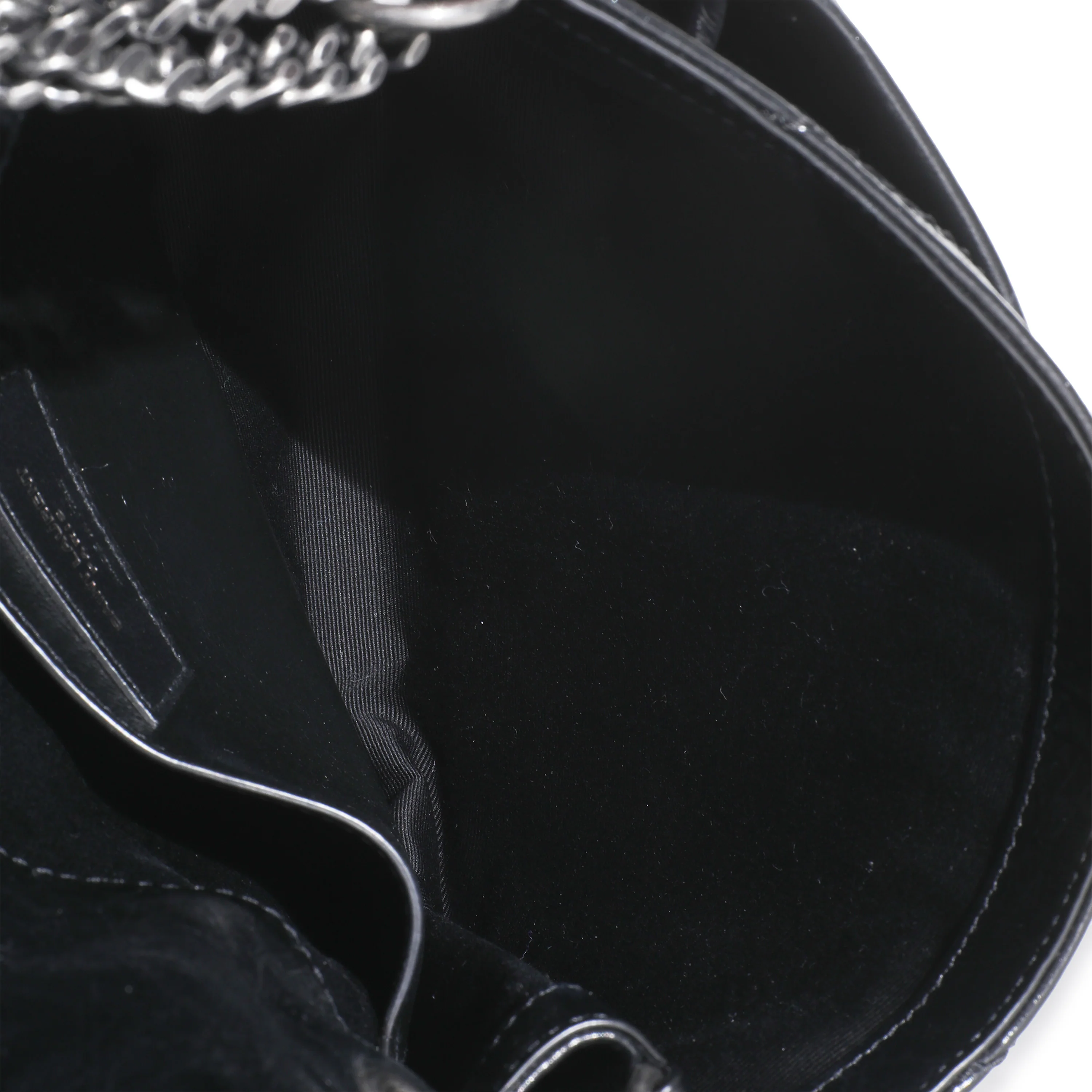 Black Crinkled Calfskin Matelasse Baby Niki Chain Satchel - Image 8