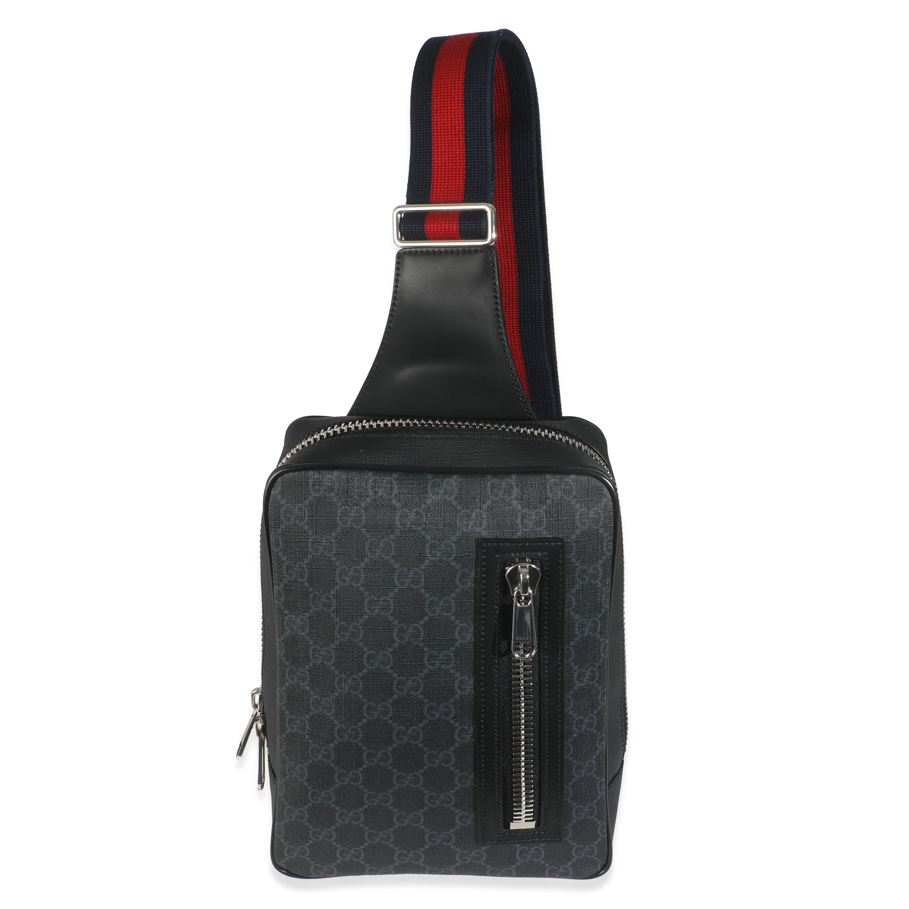 Black GG Supreme Canvas Web Small Slingbag