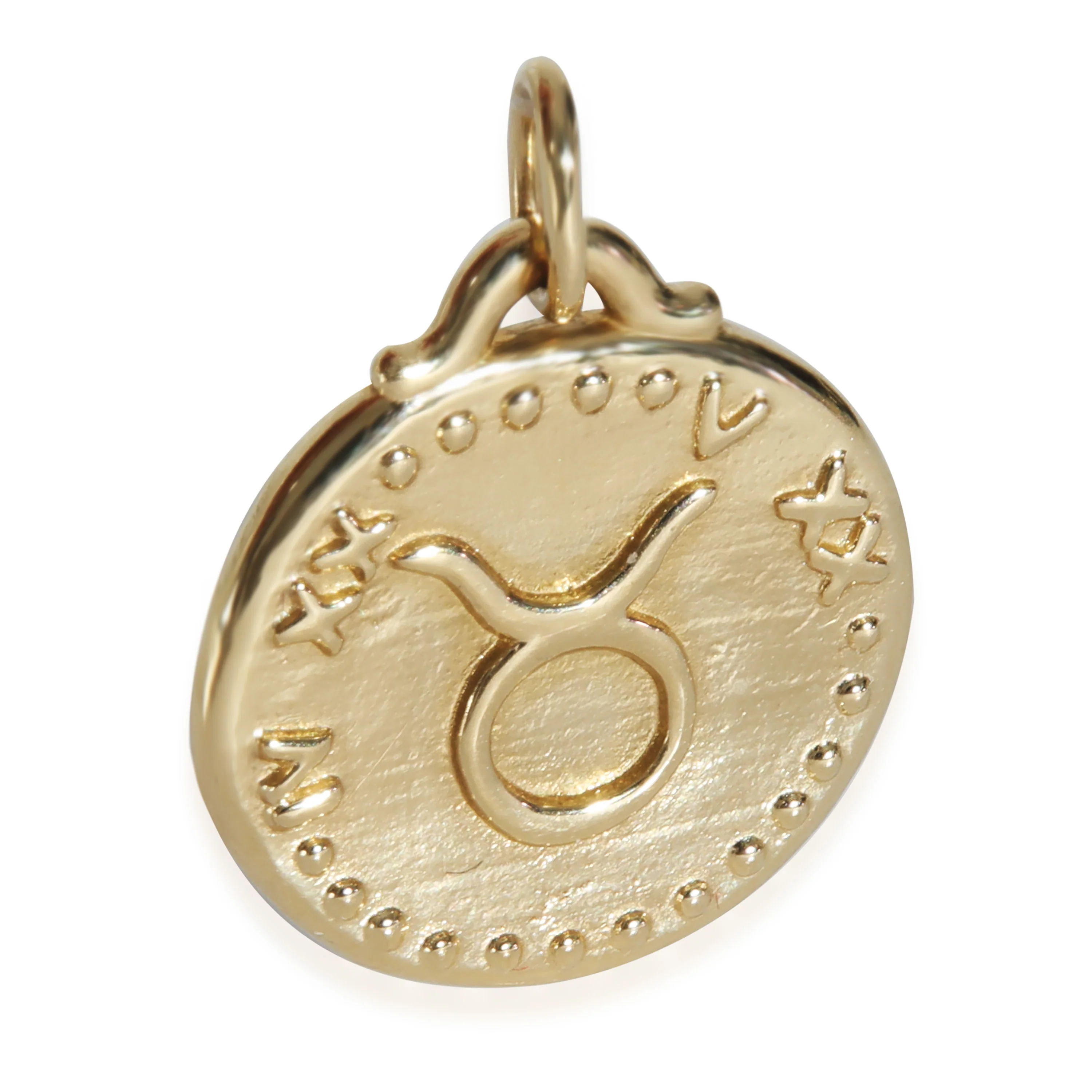 Yellow Gold Enamel Taurus Pendant Pendant - Image 2