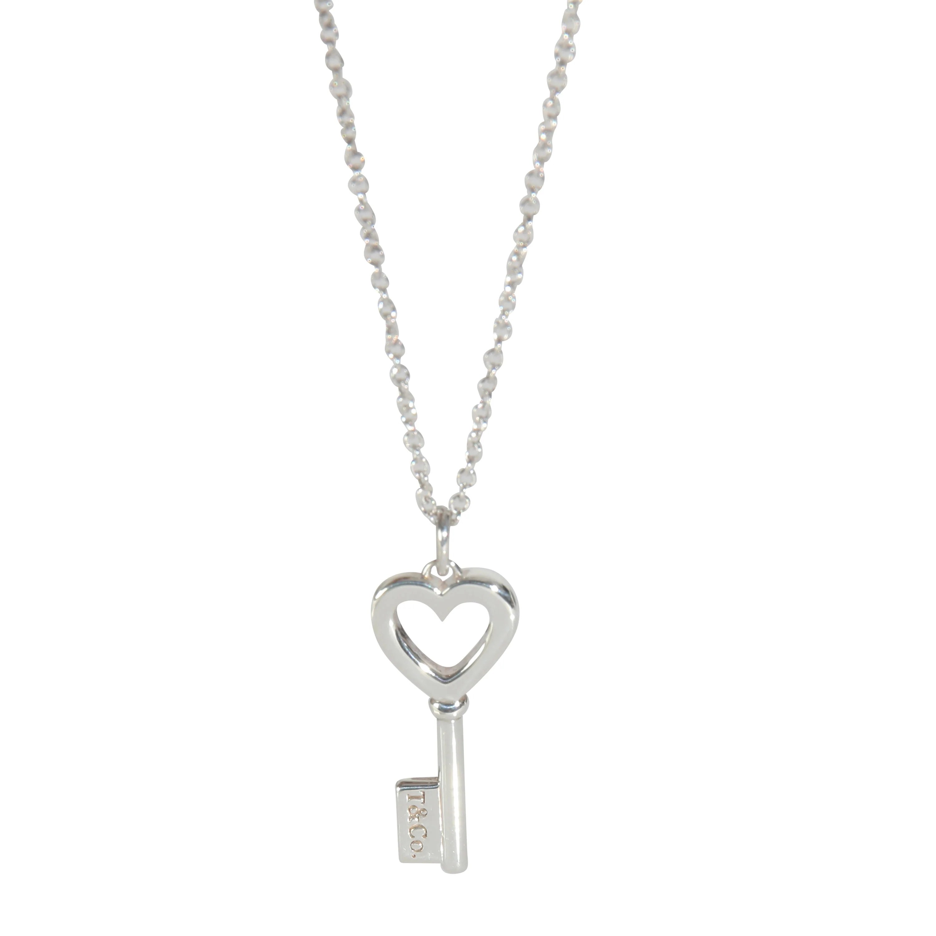 Sterling Silver  Heart Key Pendant