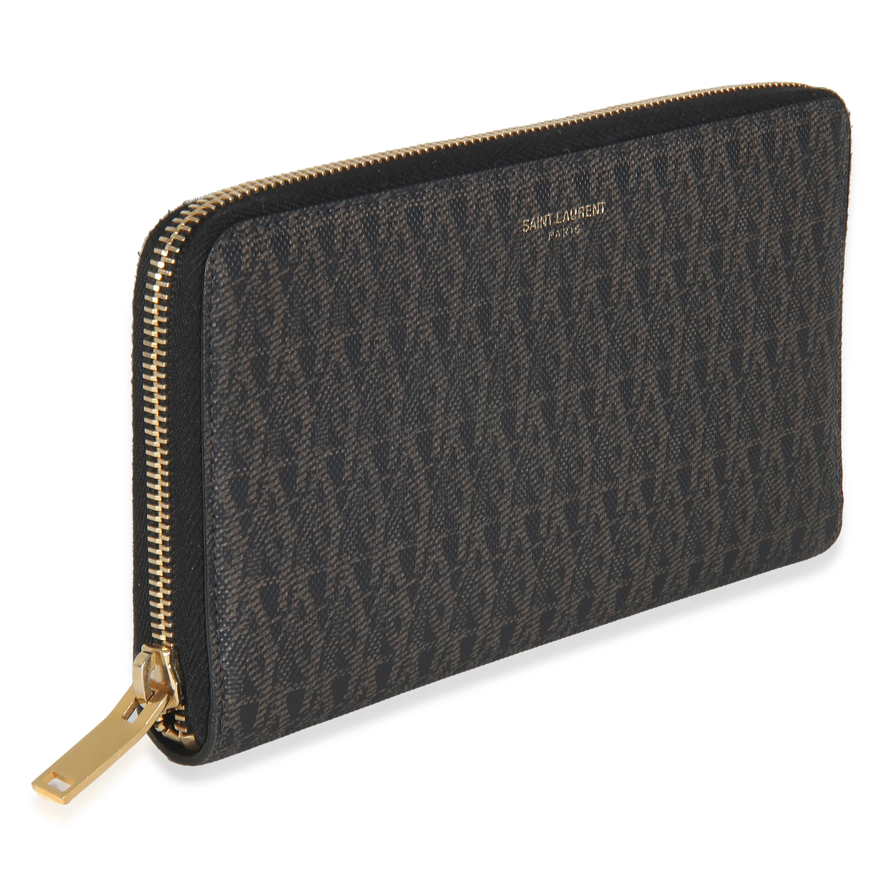 Black Brown Monogram Canvas Classic Zip Around Wallet - Image 3