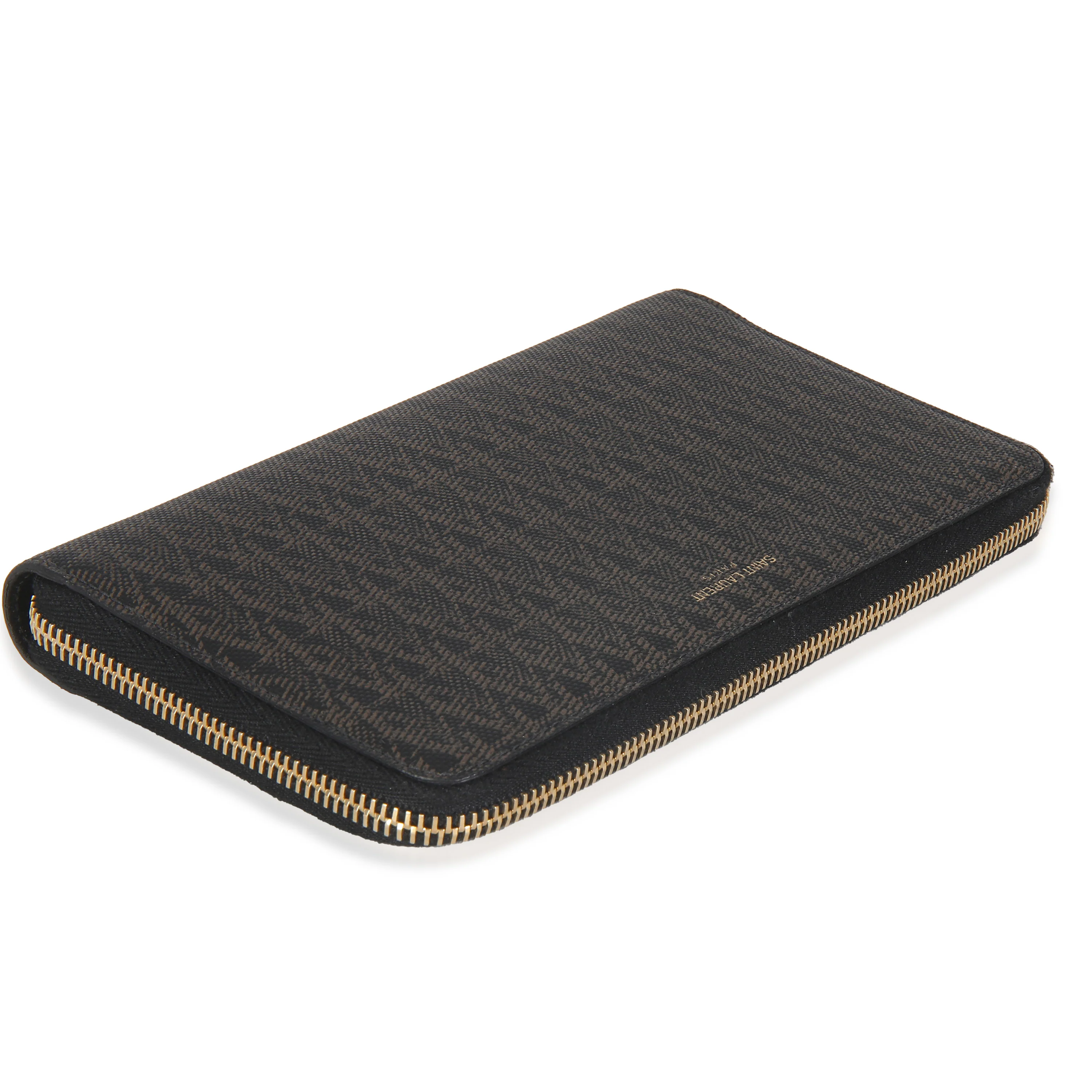 Black Brown Monogram Canvas Classic Zip Around Wallet - Image 6