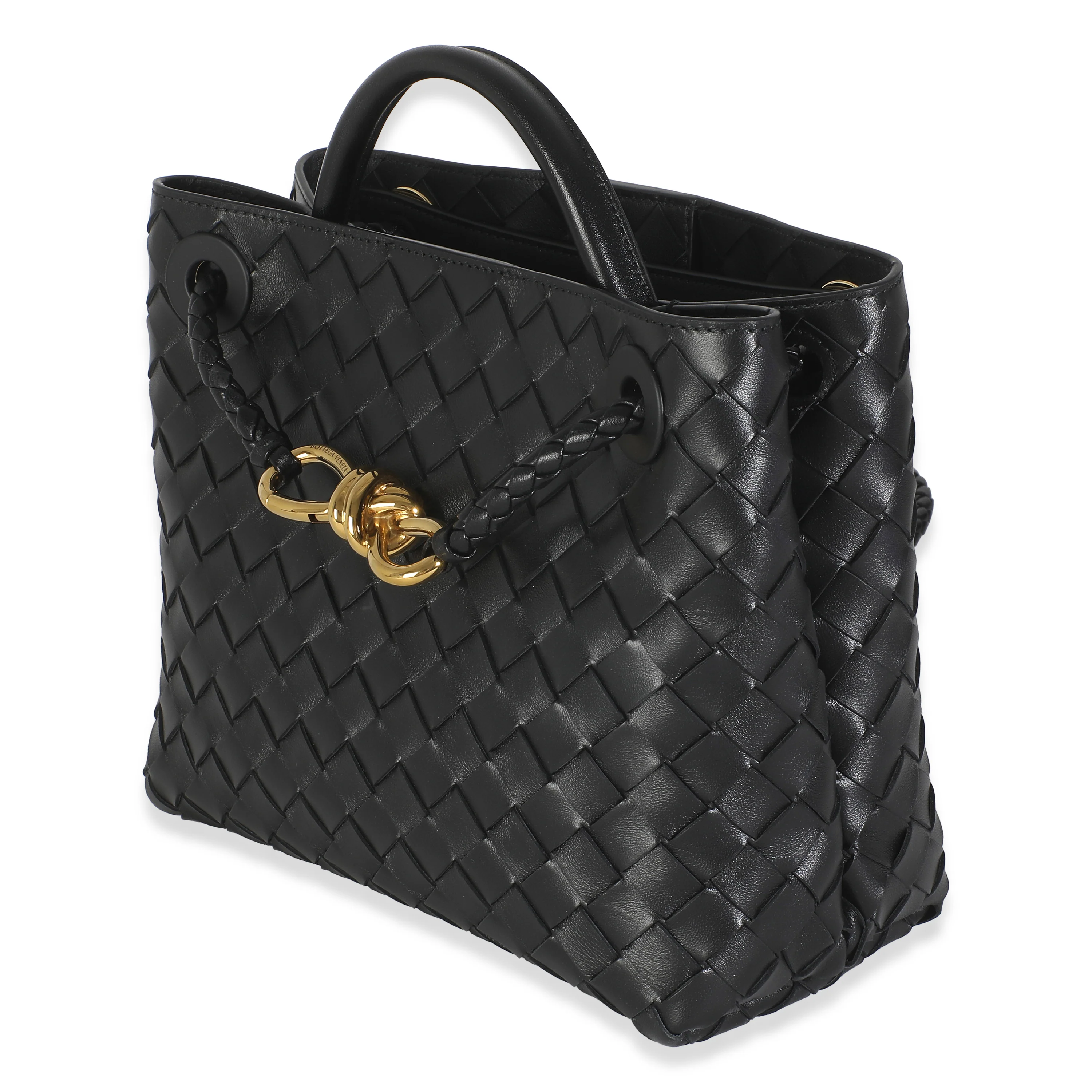 Black Nappa Intrecciato Small Andiamo Bag - Image 2