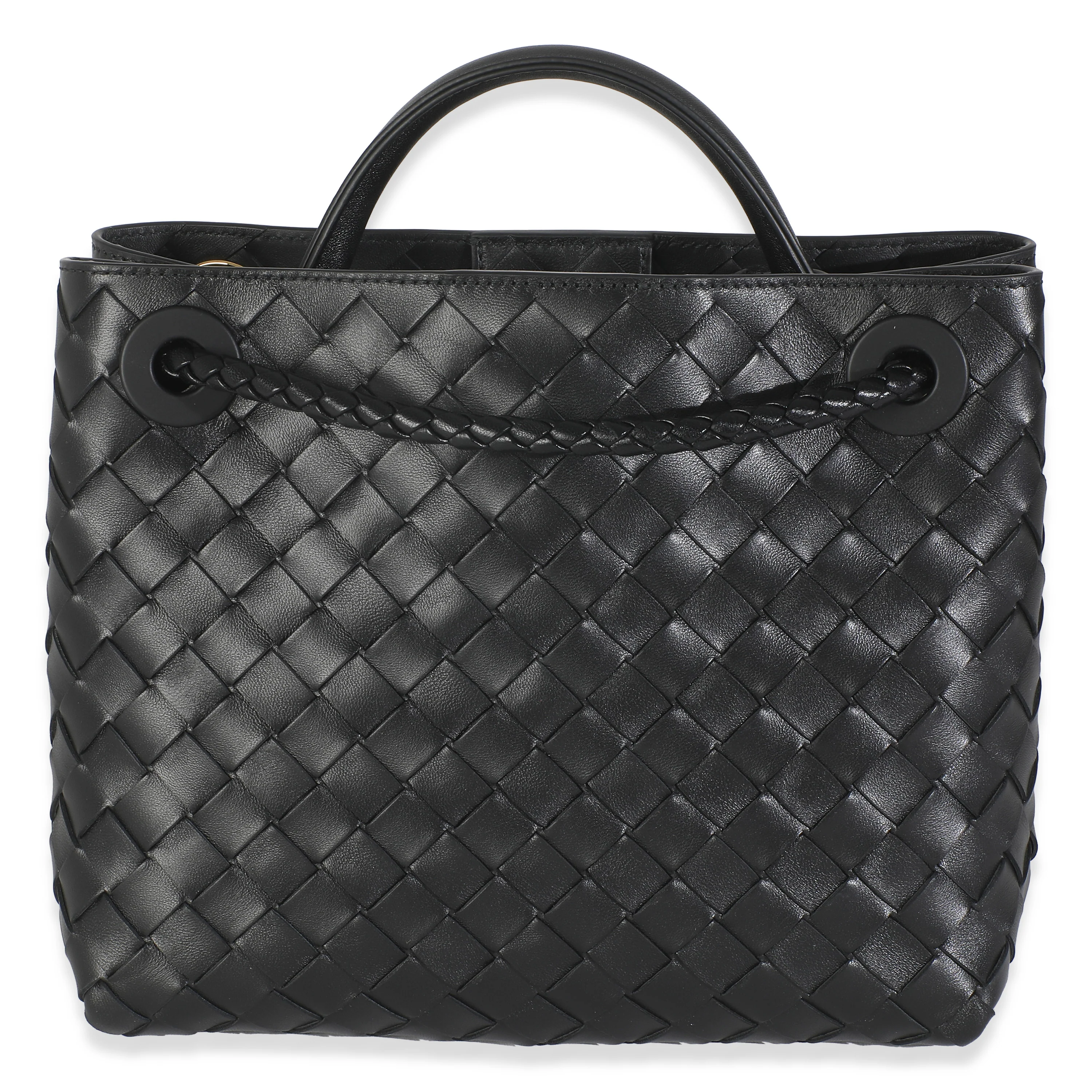 Black Nappa Intrecciato Small Andiamo Bag - Image 4